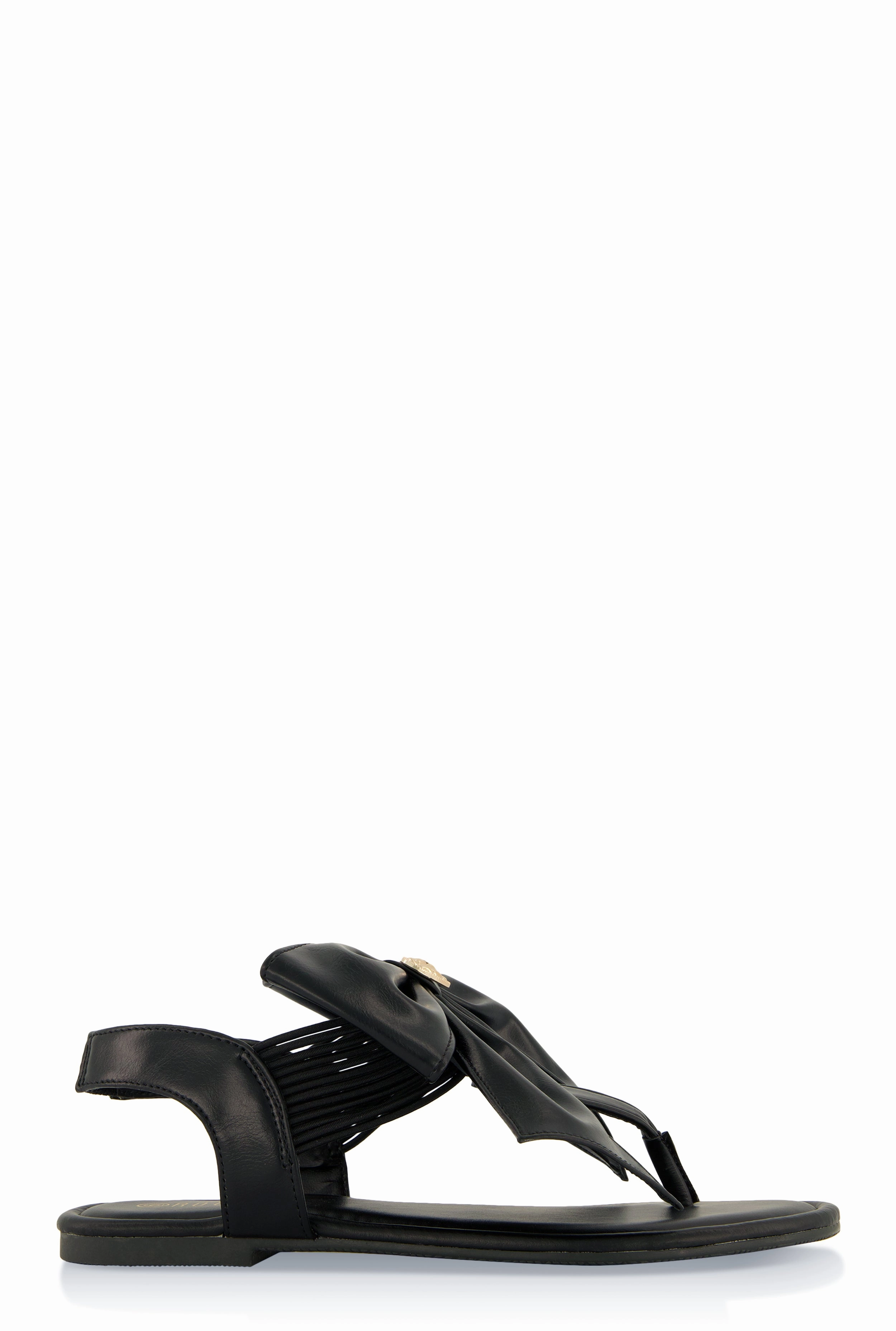 Heart Charm Bow Corded Thong Sandals