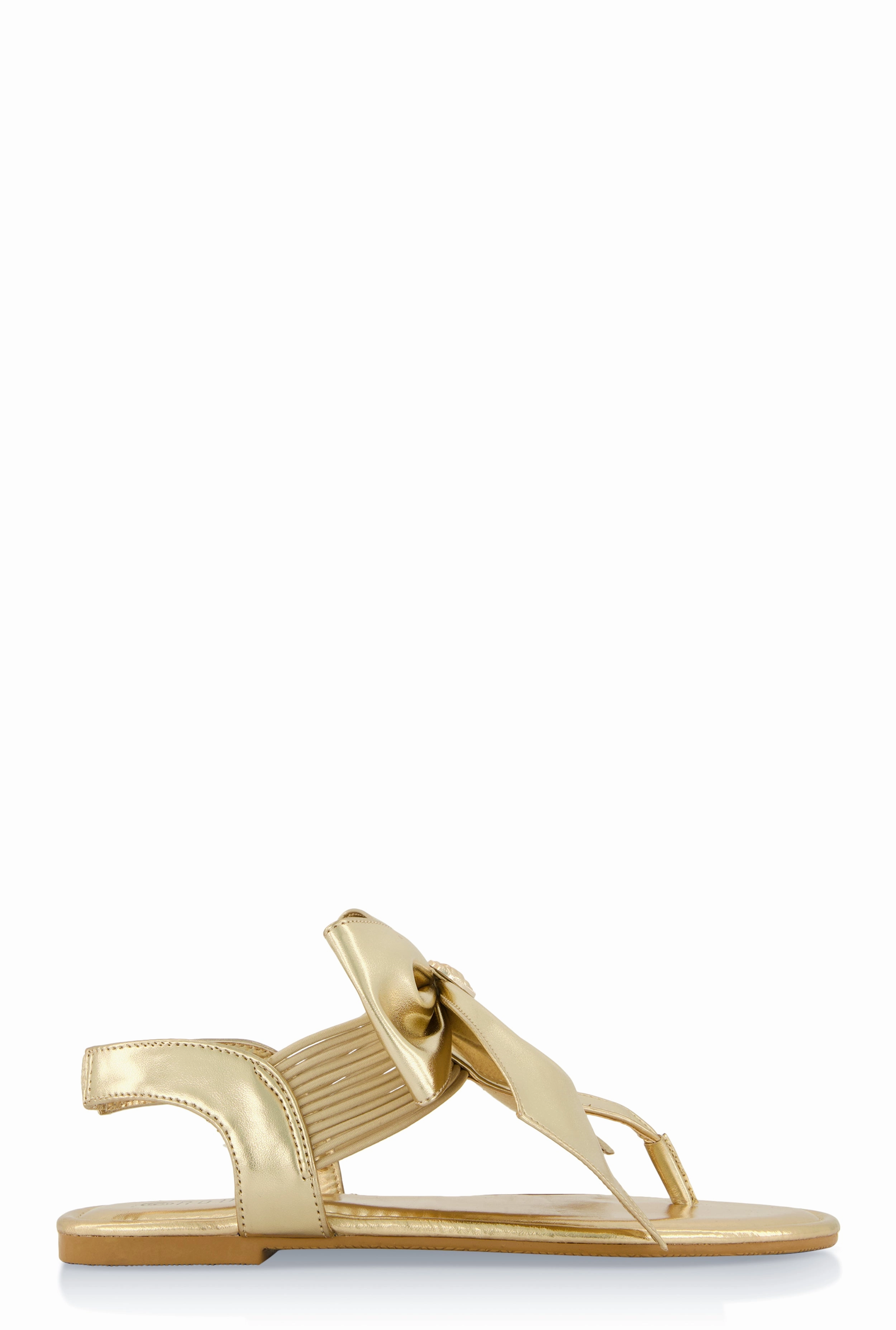 Heart Charm Bow Corded Thong Sandals