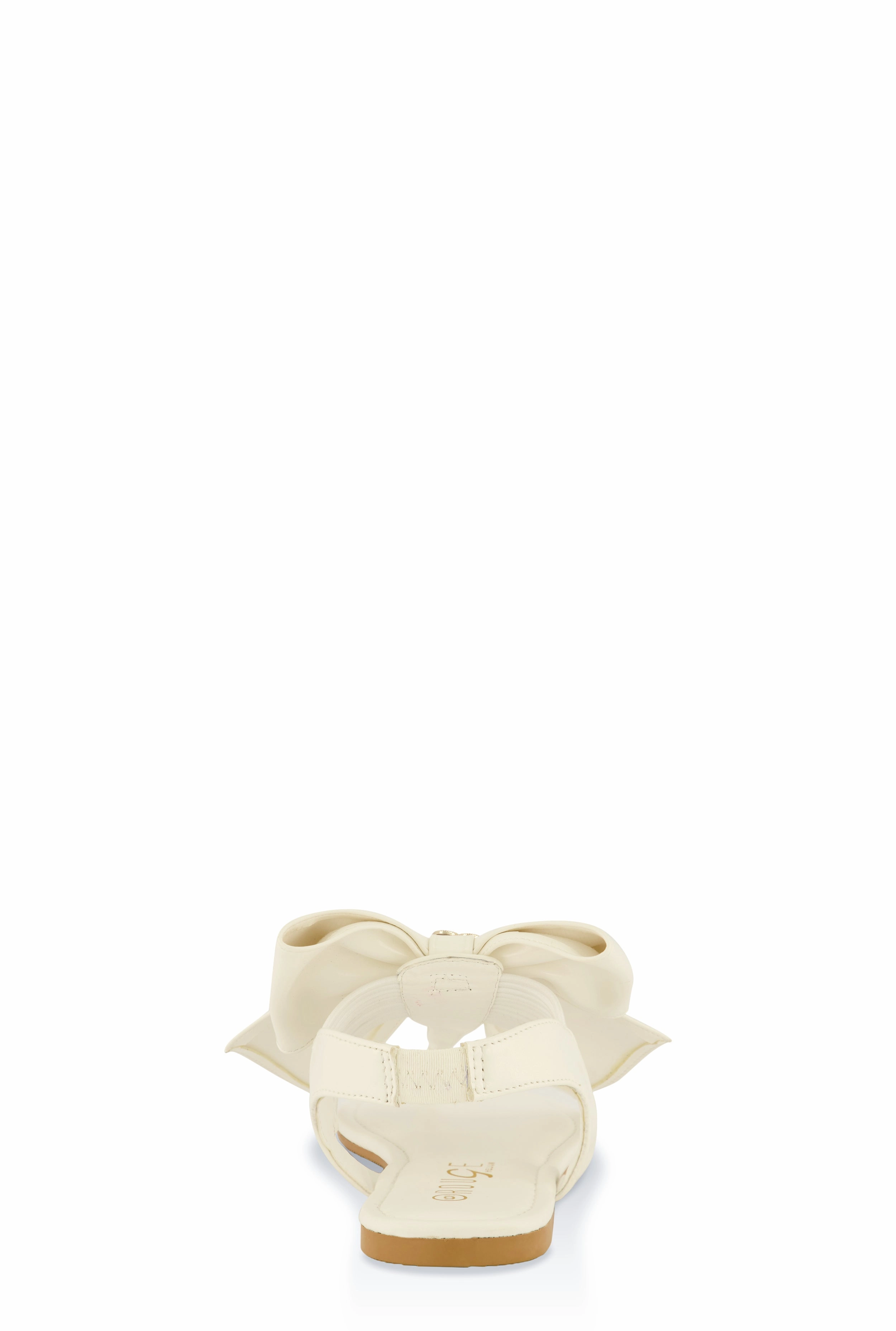 Heart Charm Bow Corded Thong Sandals