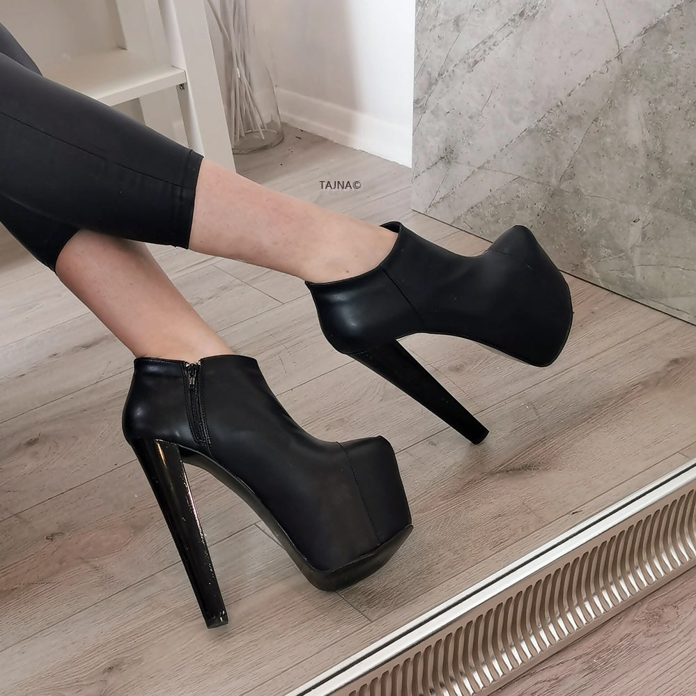 Hidden Platform Black Ankle Booties
