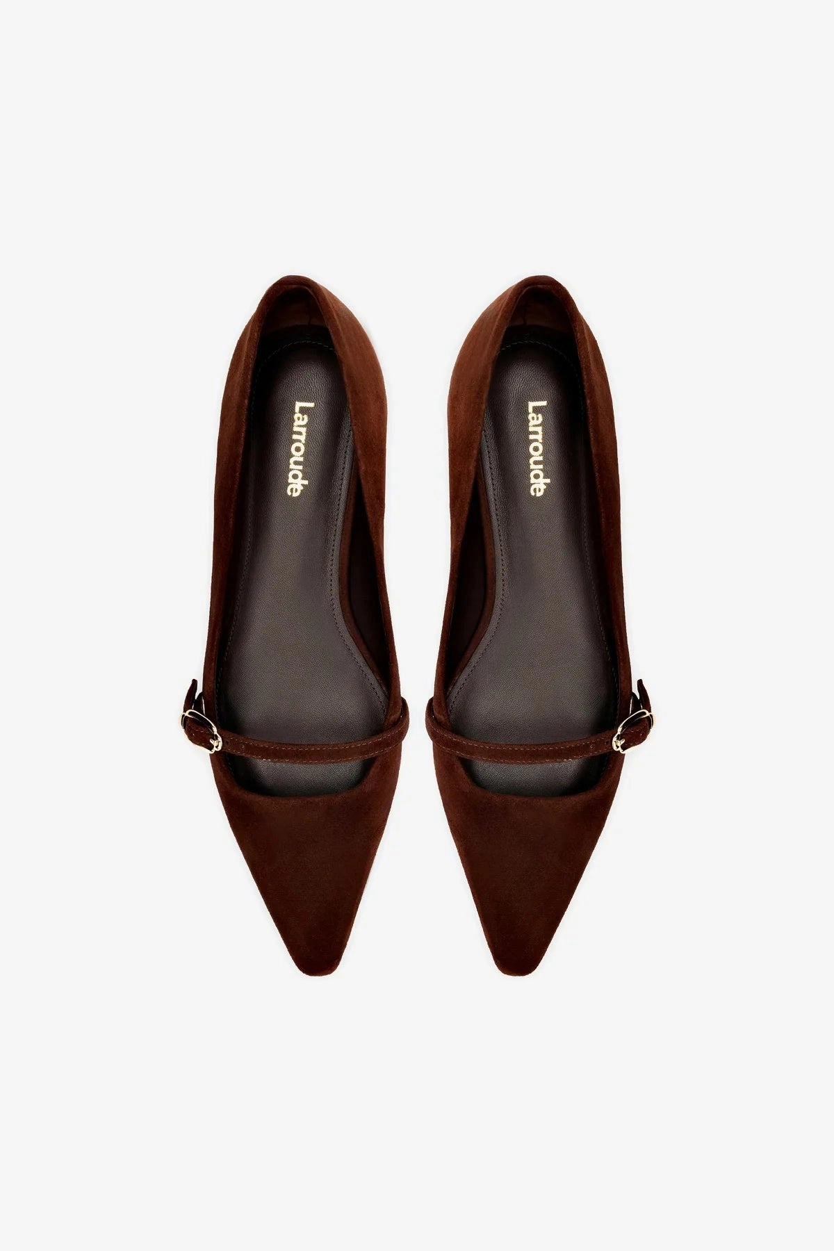 Irene Flat In Brown Suede