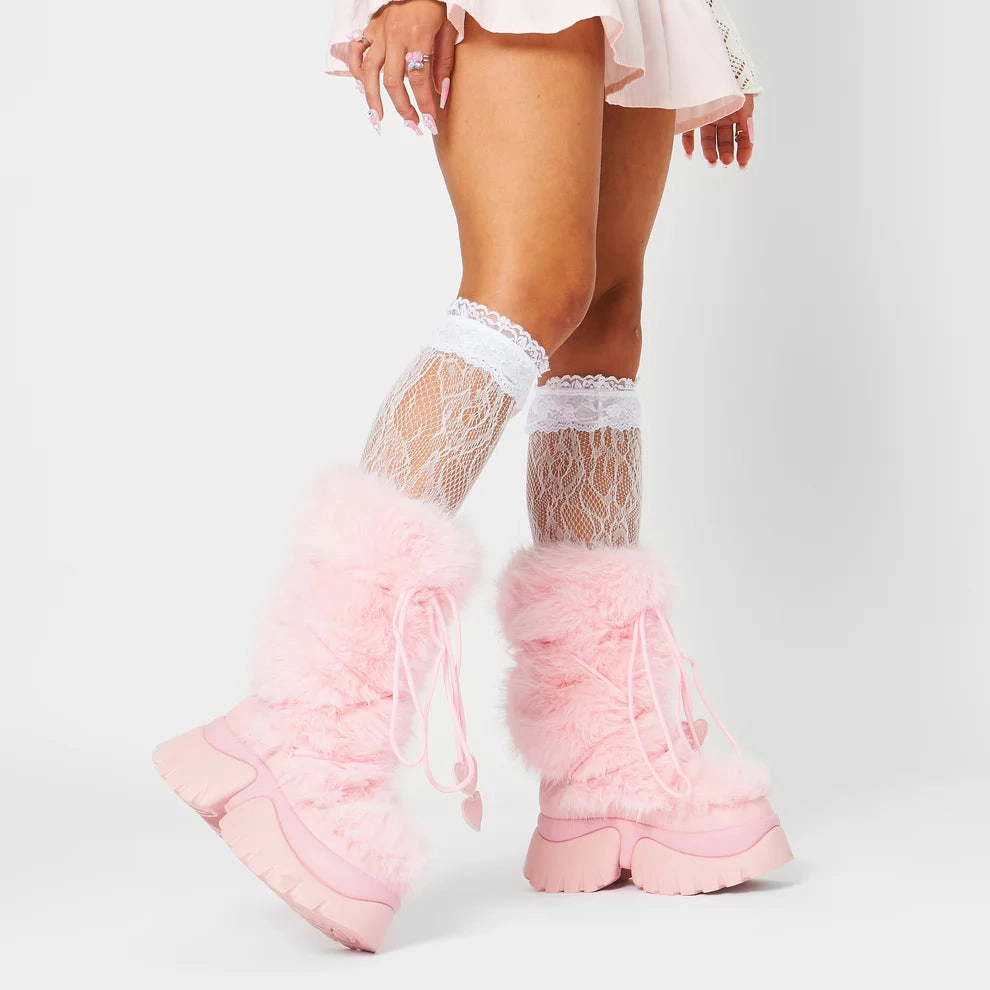 Kawaii Sasquatch Fluffy Snow Boots - Pink