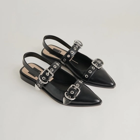 LABELL FLATS MIDNIGHT CRINKLE PATENT - re:vita