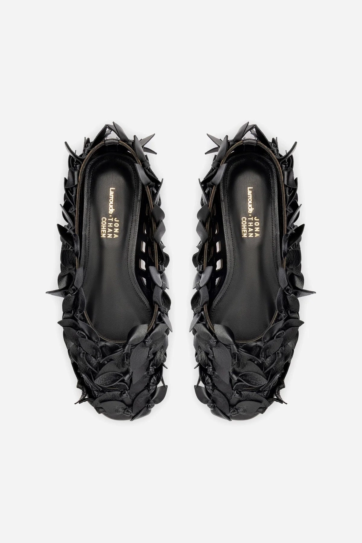 Larroudé x Jonathan Cohen Ballet Flat In Black Leather