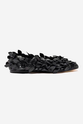 Larroudé x Jonathan Cohen Ballet Flat In Black Leather
