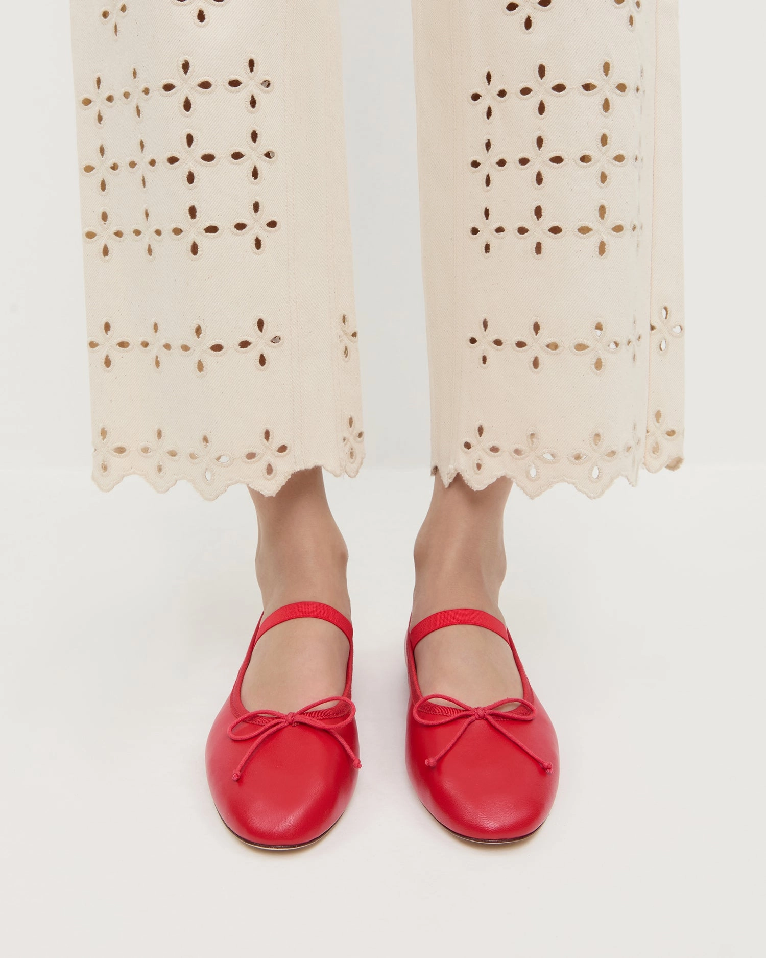 Leonie Red Leather Ballet Flat