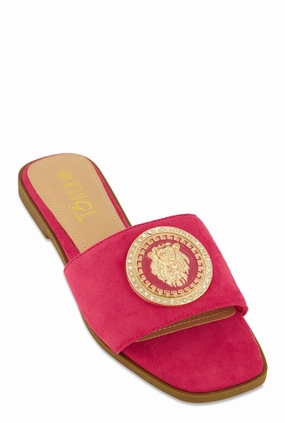 Lion Pendant Slide Sandals