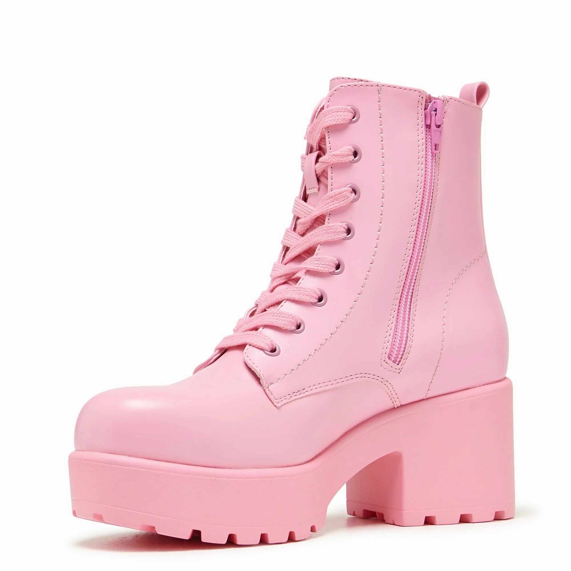 Love Urself Ketnipz Lace Up Boots - Pink