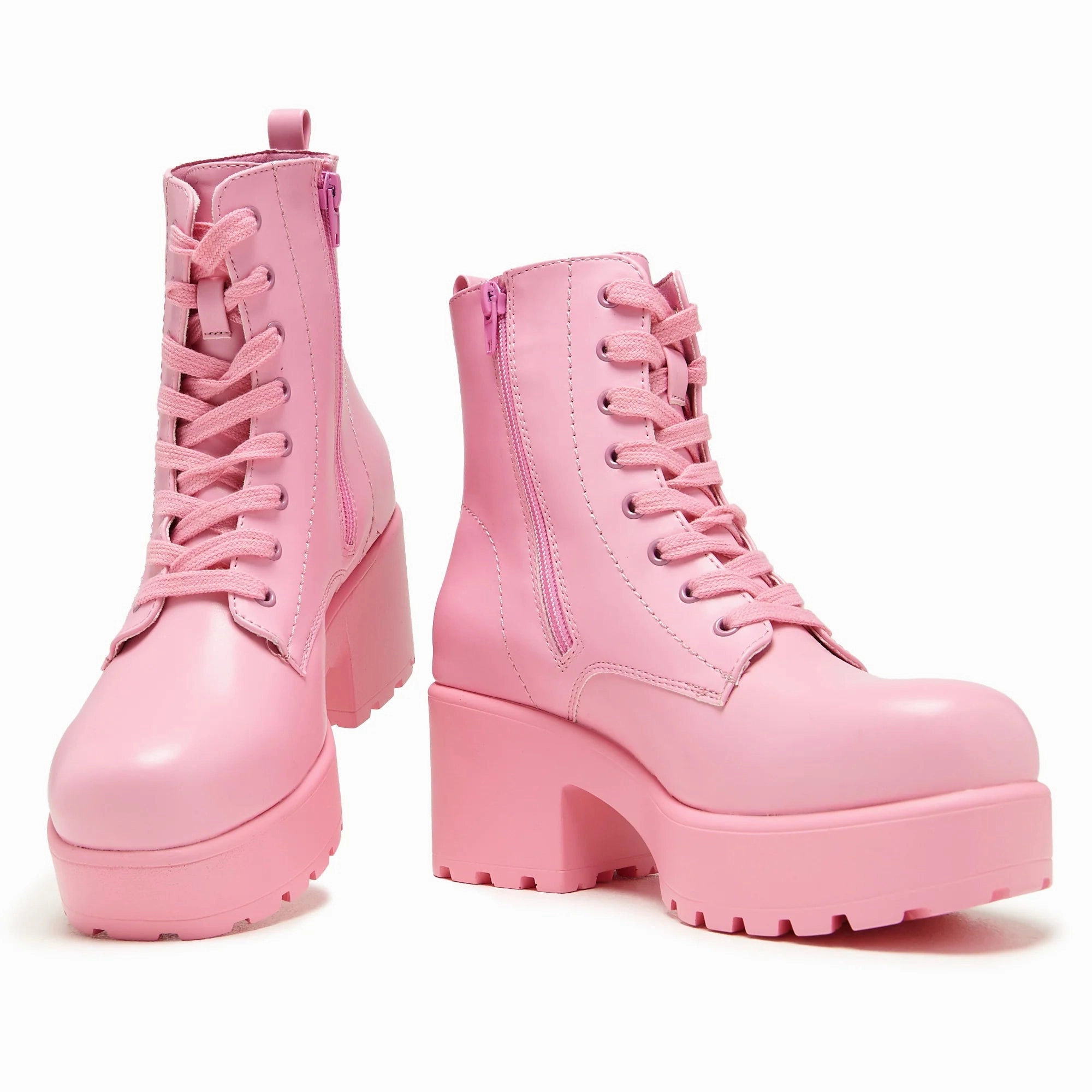 Love Urself Ketnipz Lace Up Boots - Pink