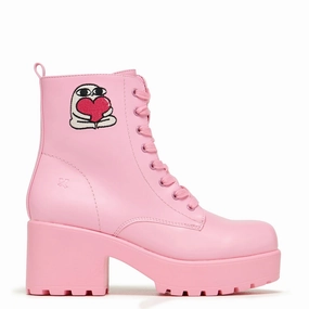 Love Urself Ketnipz Lace Up Boots - Pink