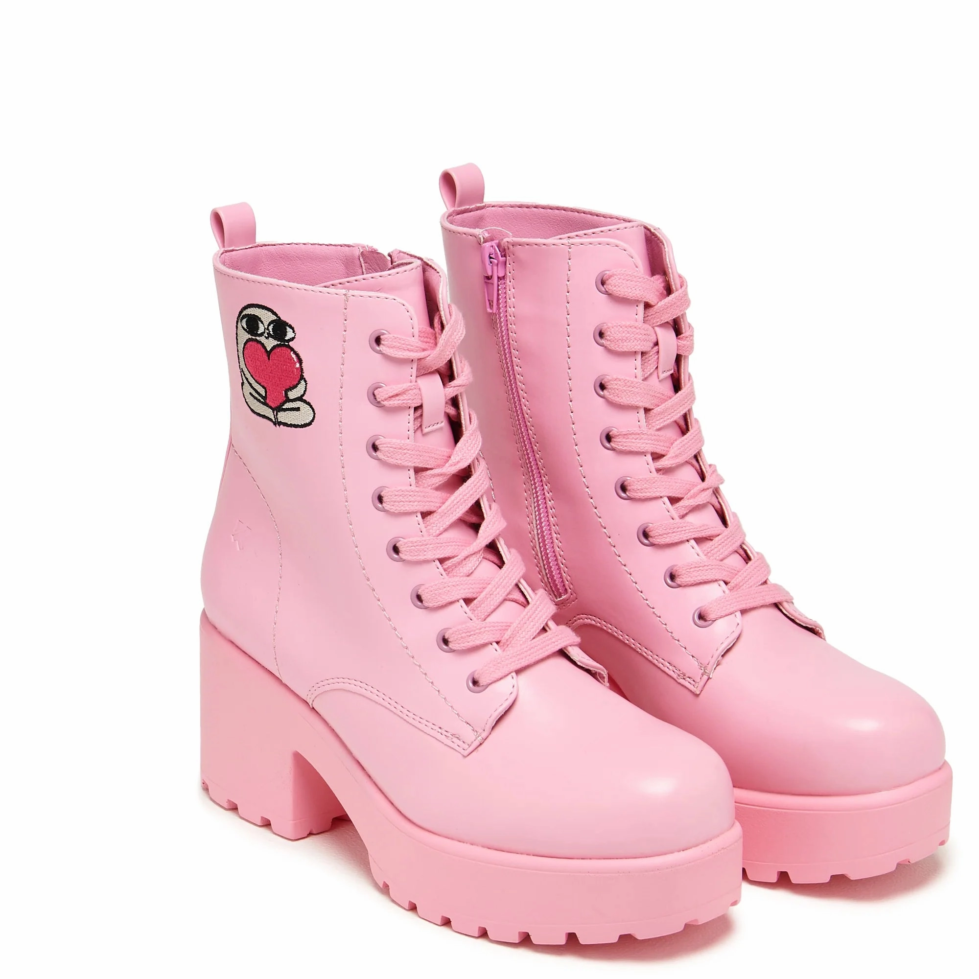 Love Urself Ketnipz Lace Up Boots - Pink