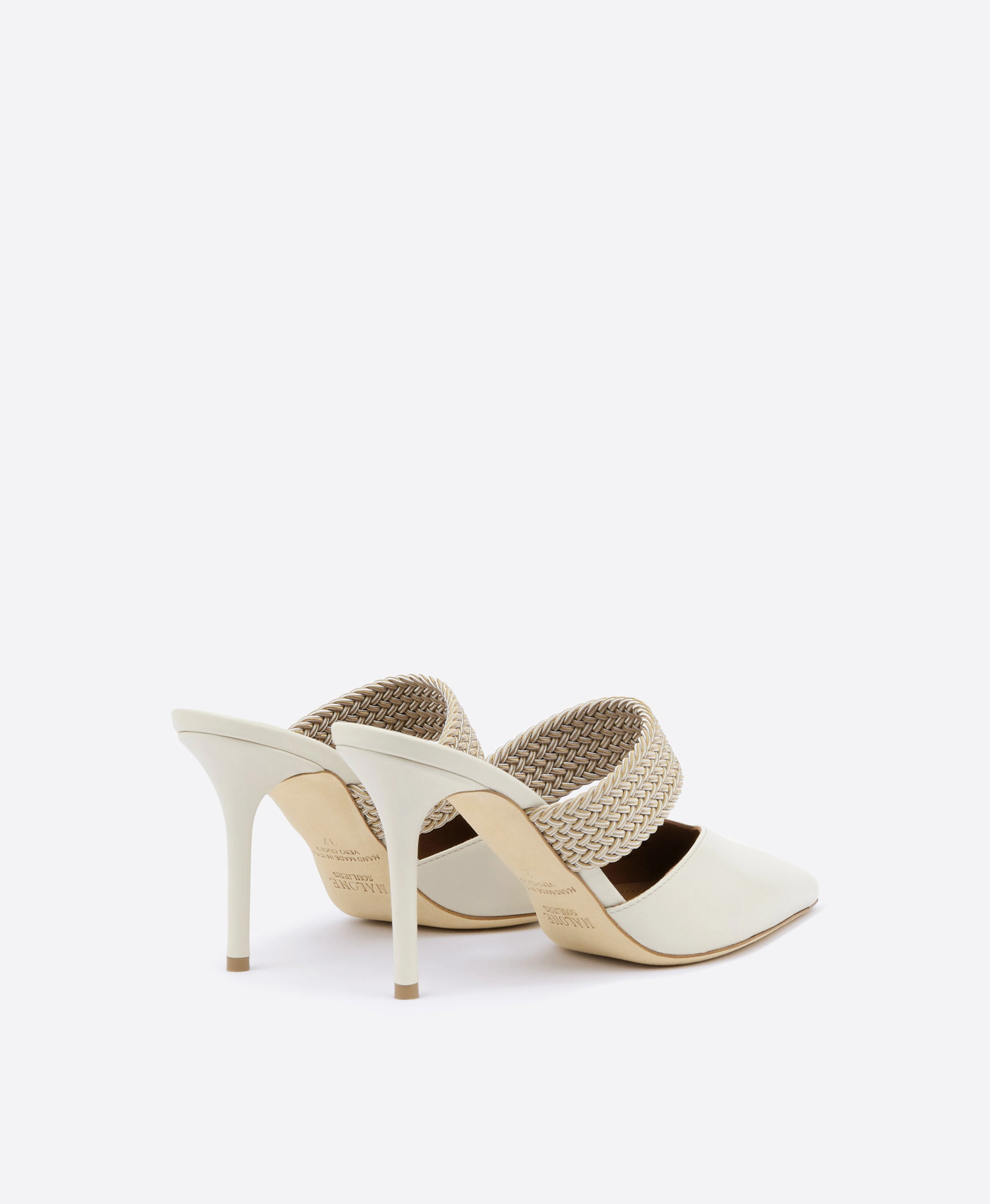 Maisie 85 Cream Leather Mules