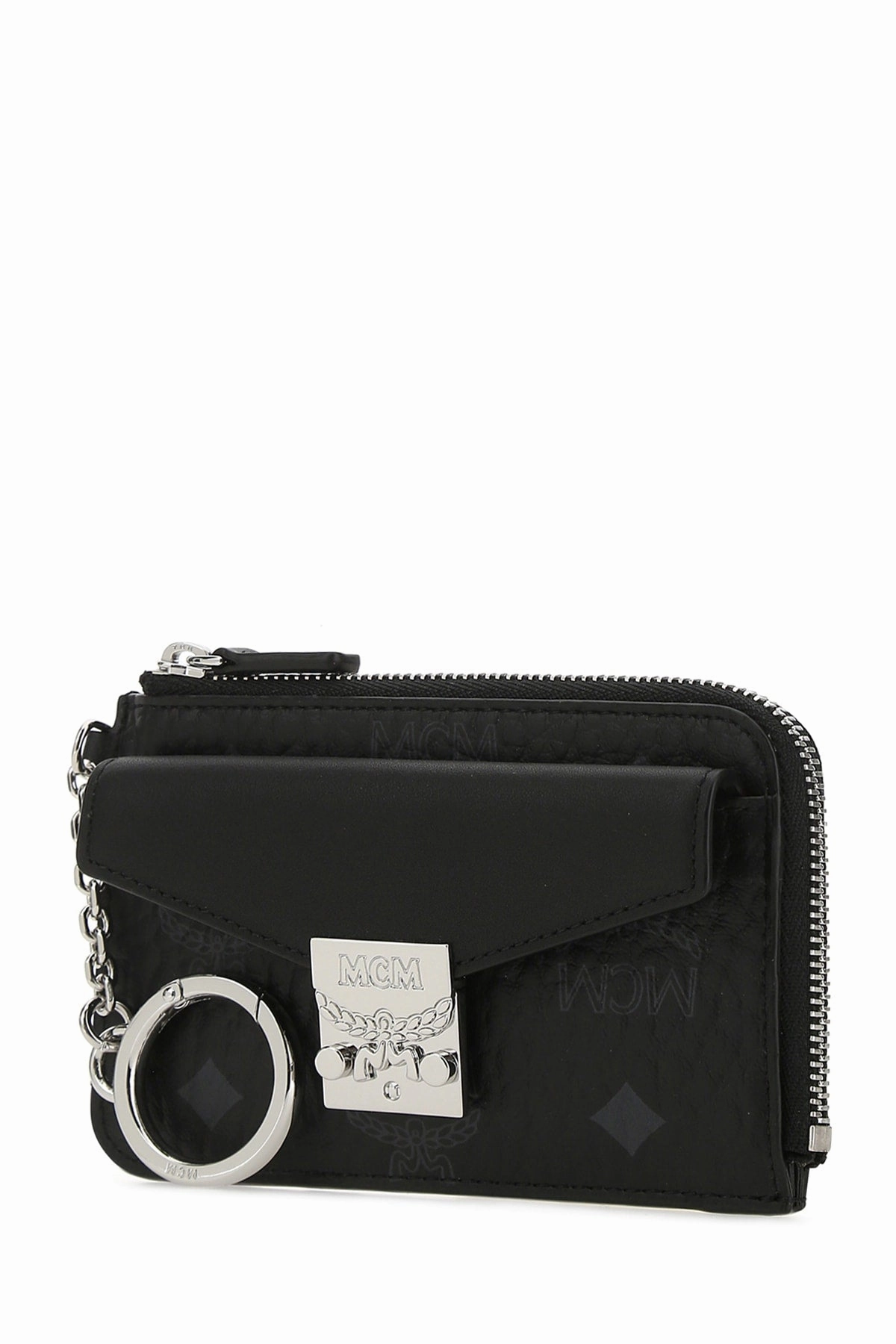 MCM Logo Plaque Zip-Up Card Case
