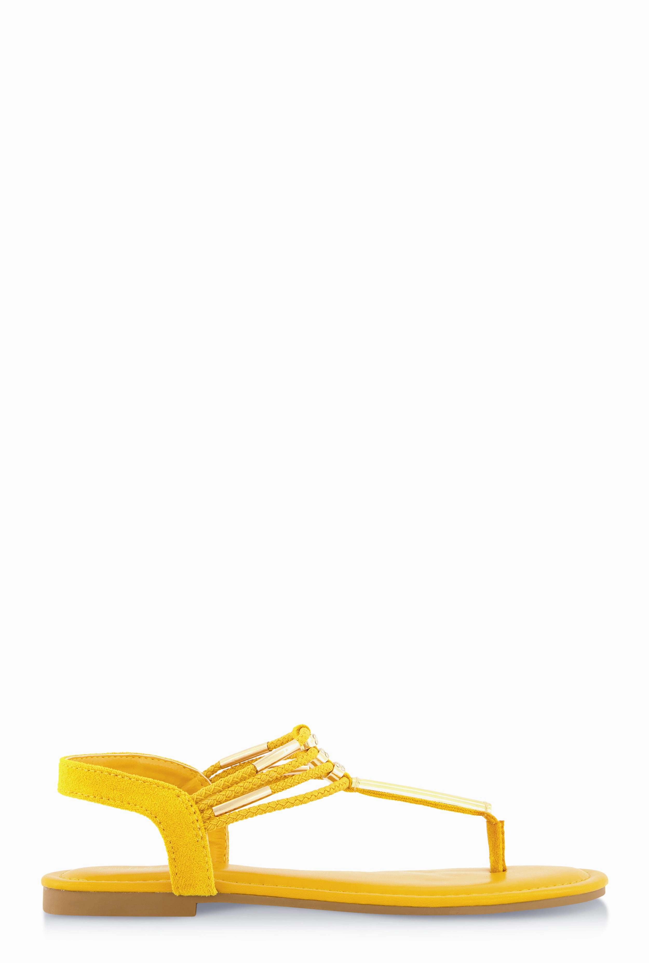 Metallic Detail Corded Thong Sandals