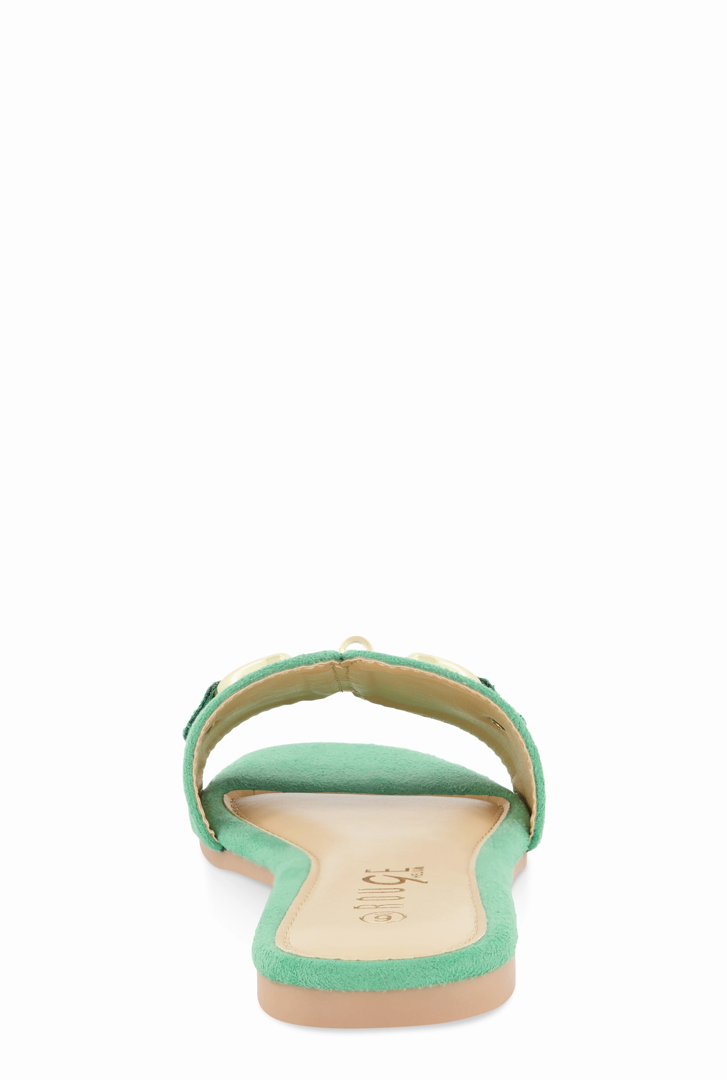 Metallic Horsebit Single Band Slide Sandals