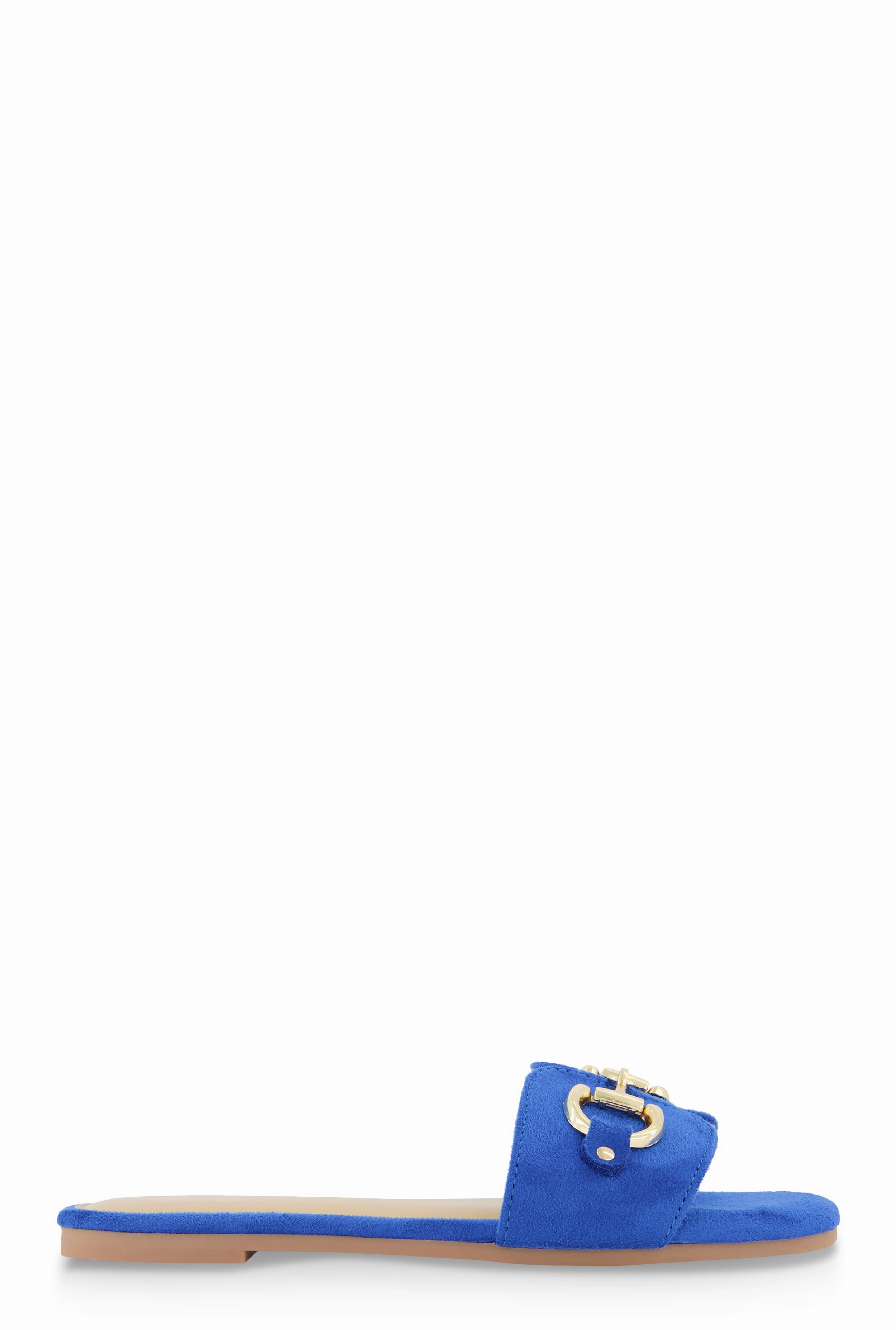 Metallic Horsebit Single Band Slide Sandals