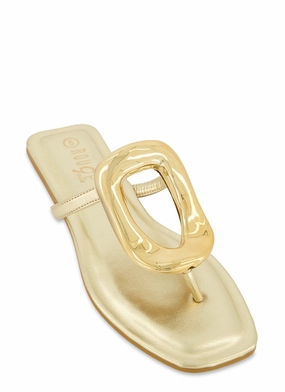 Metallic Pendant Thong Slide Sandals