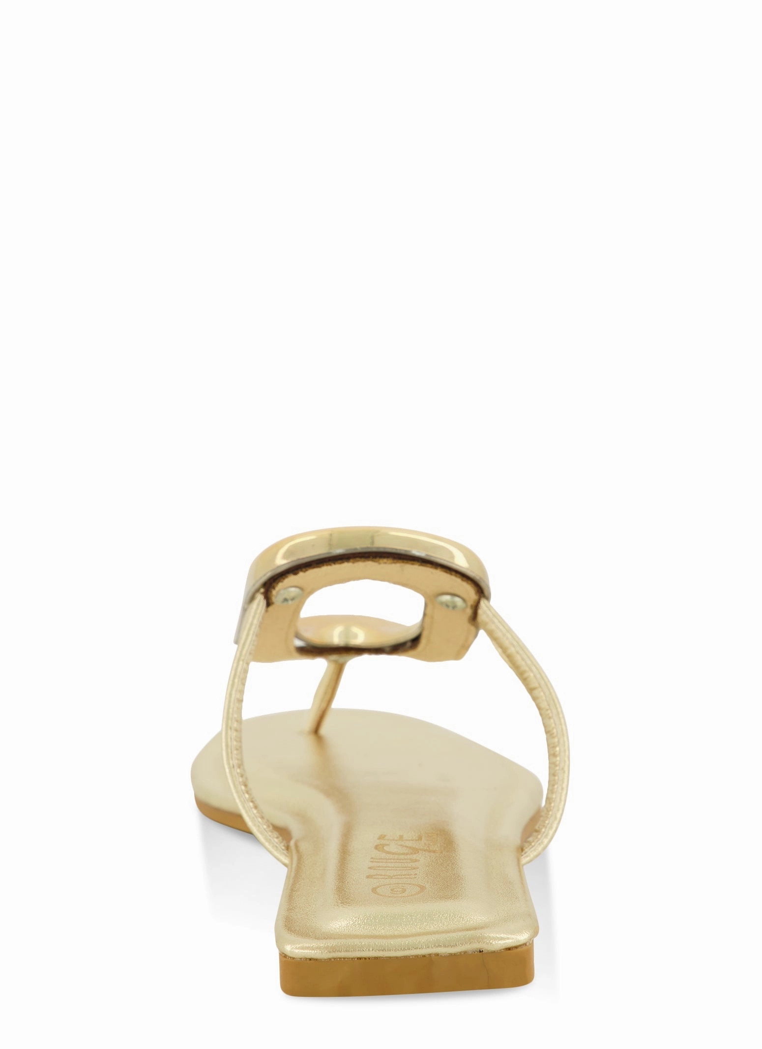 Metallic Pendant Thong Slide Sandals