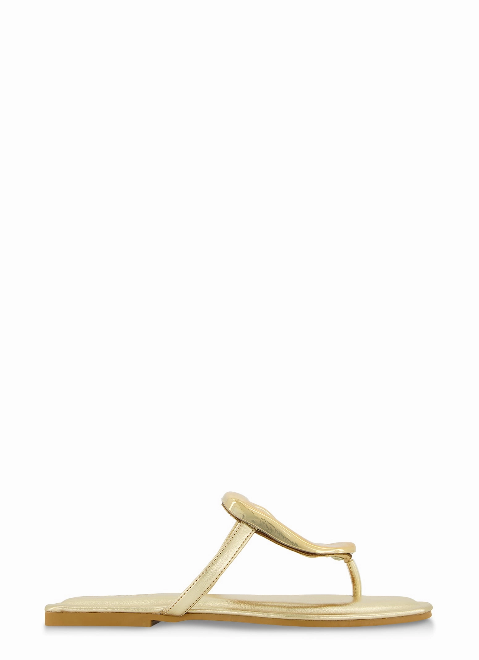 Metallic Pendant Thong Slide Sandals