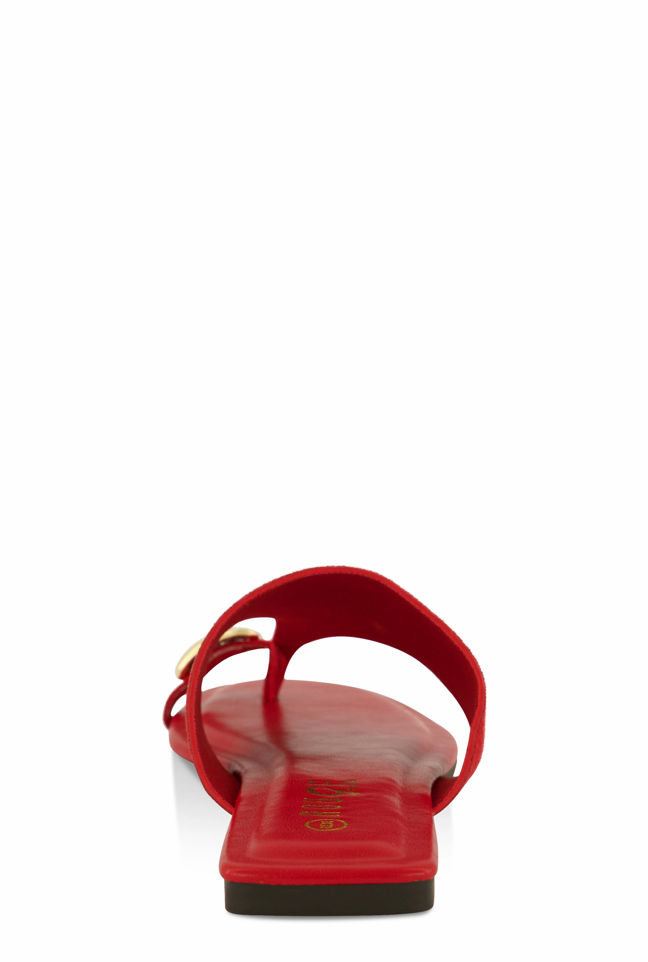 Metallic Toe Loop Detail Thong Slide Sandals