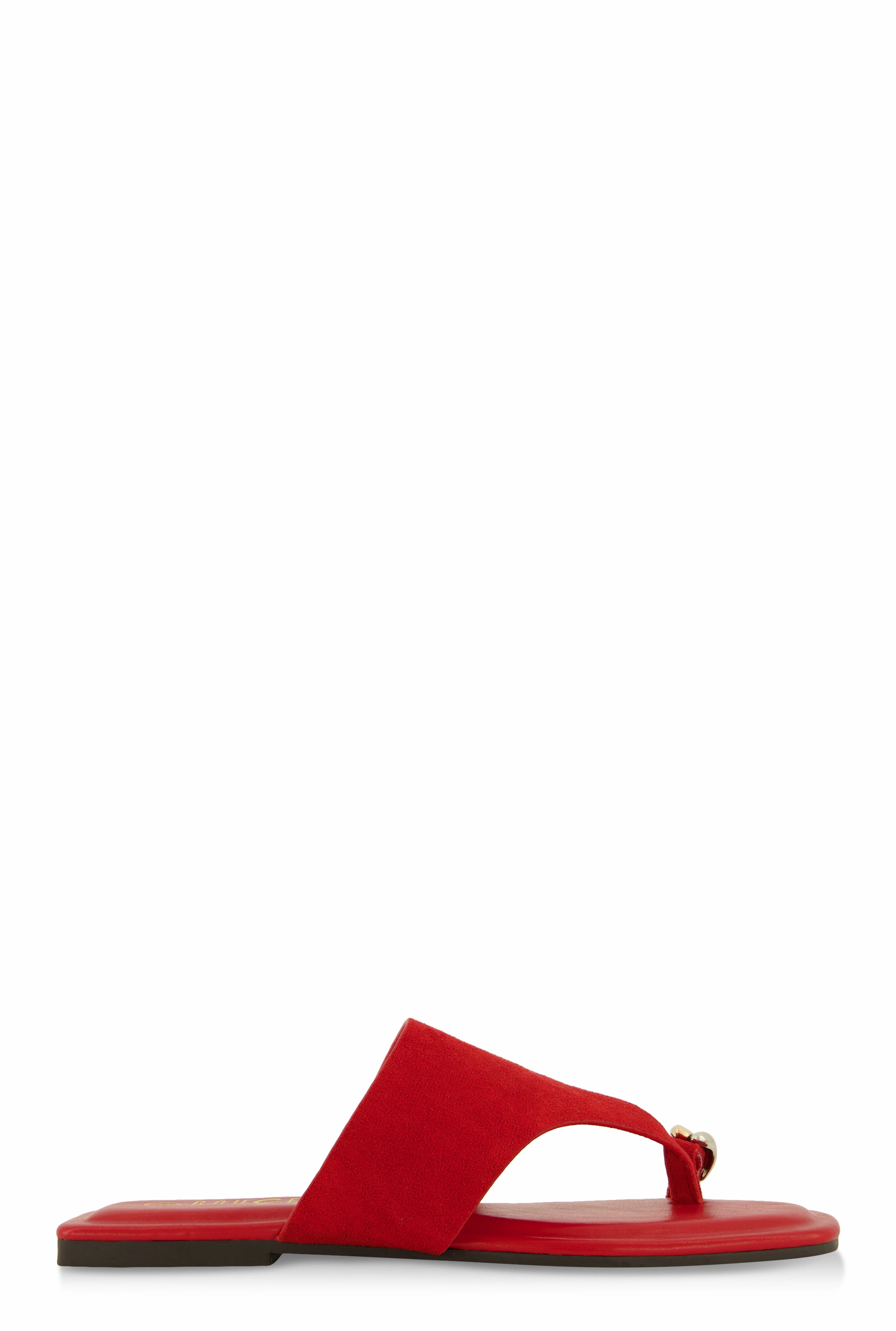Metallic Toe Loop Detail Thong Slide Sandals