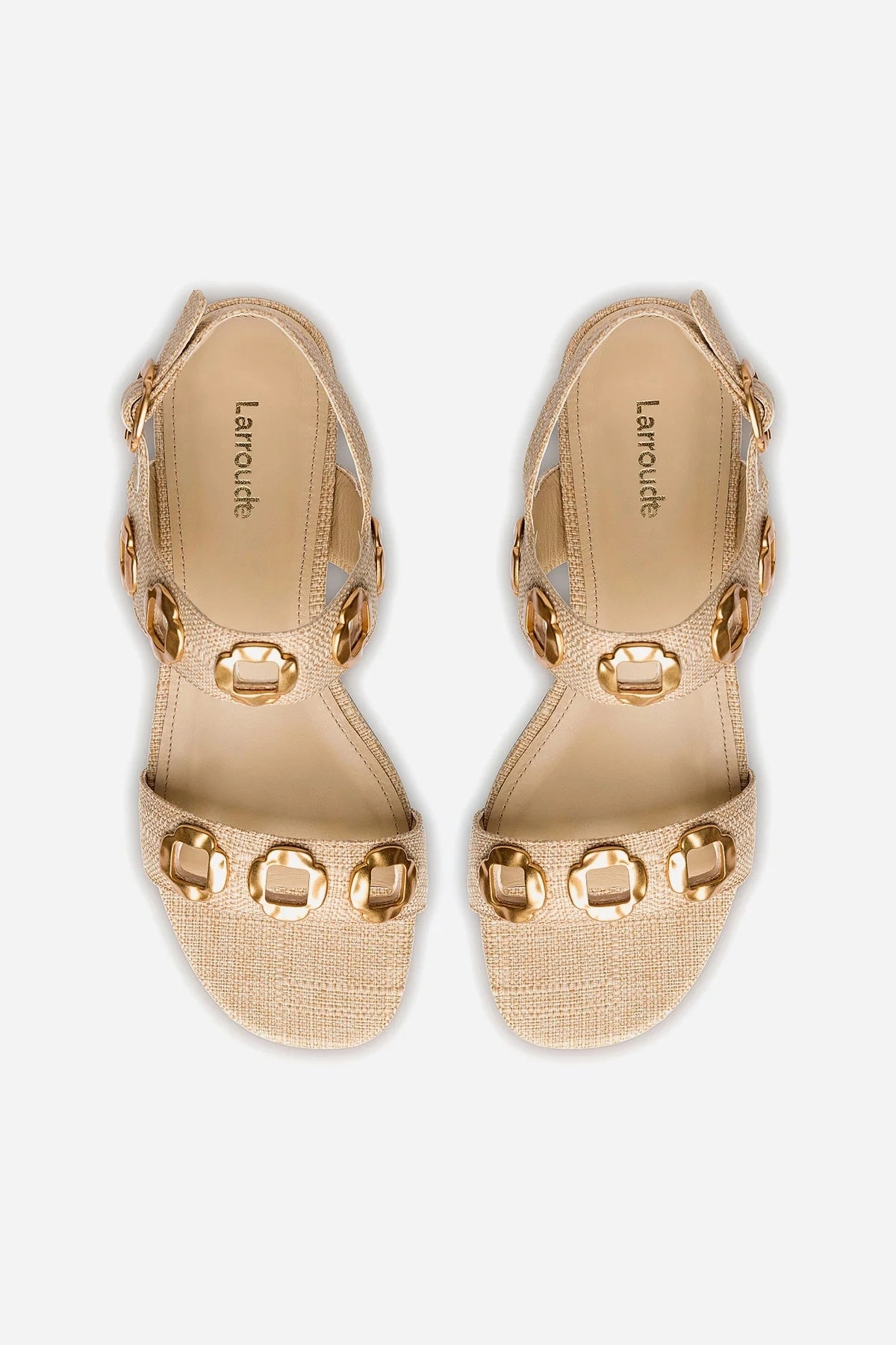 Milan Flat Sandal In Beige Raffia