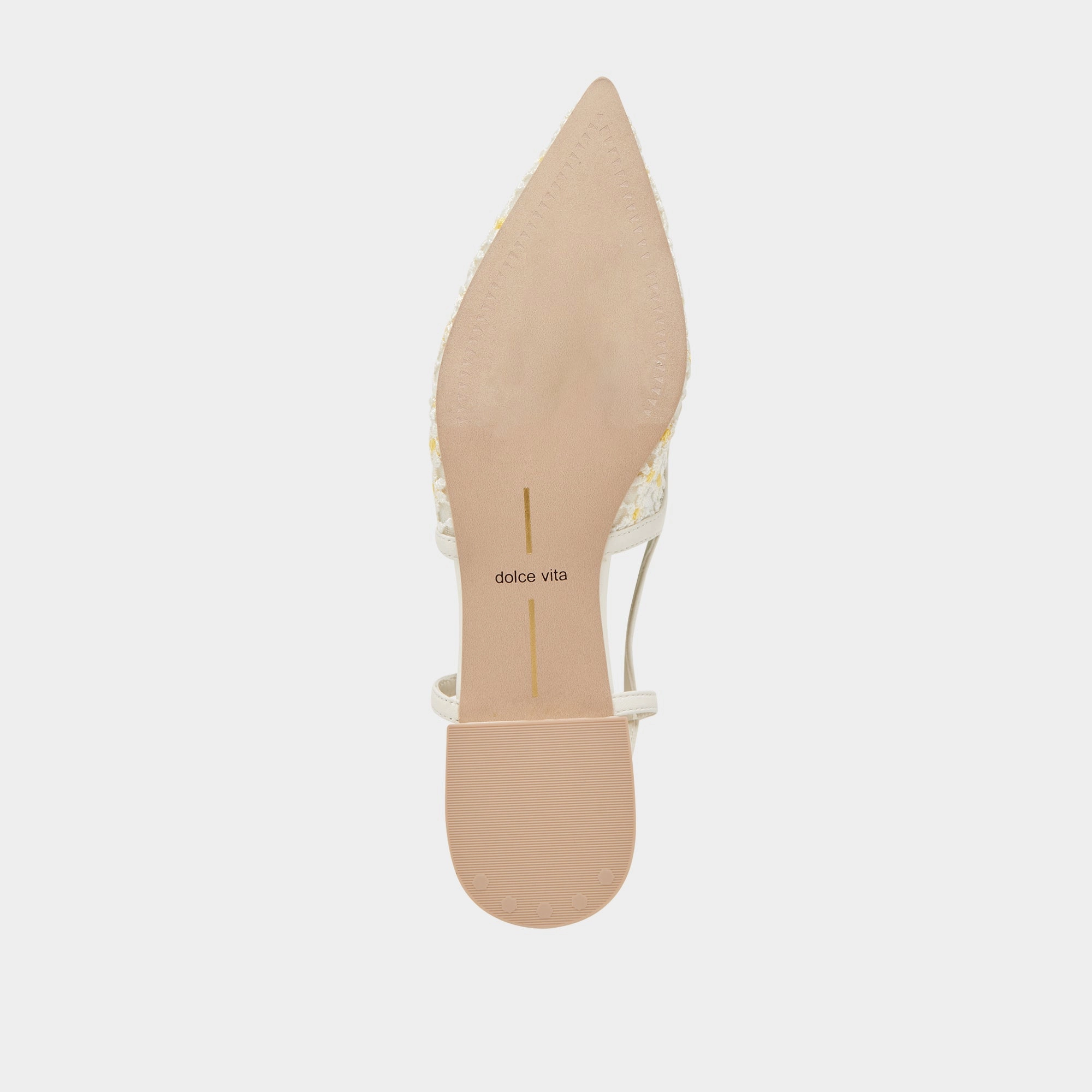 PAMIE FLORAL FLATS WHITE YELLOW FLORAL MESH