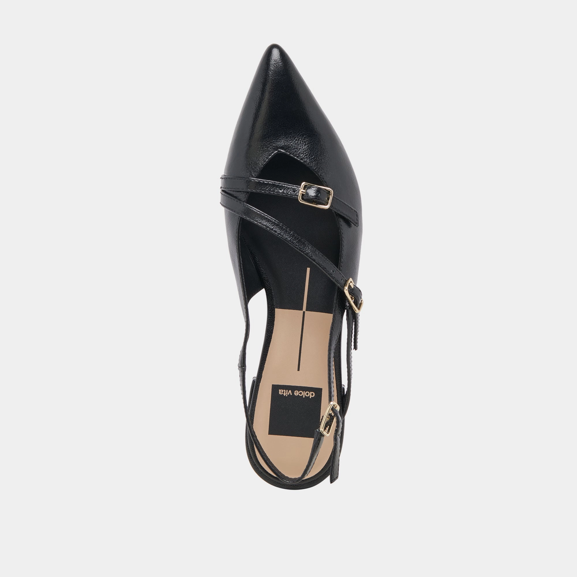 PAMLA FLATS BLACK CRINKLE PATENT