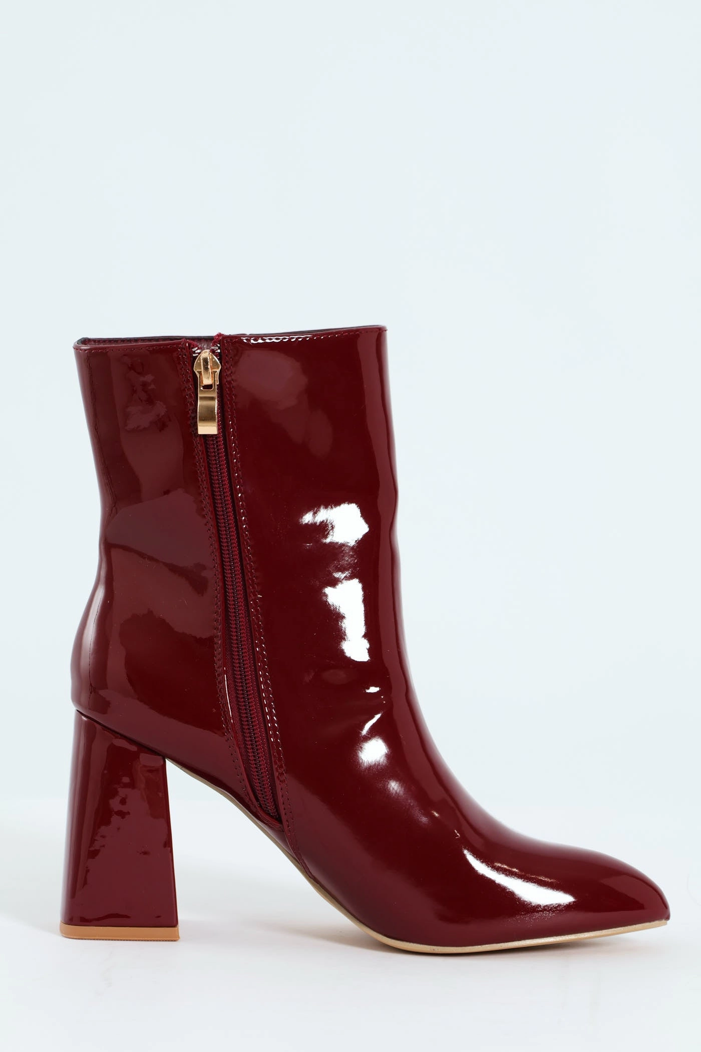 Pointy Detail Ankle Boot - Oxblood