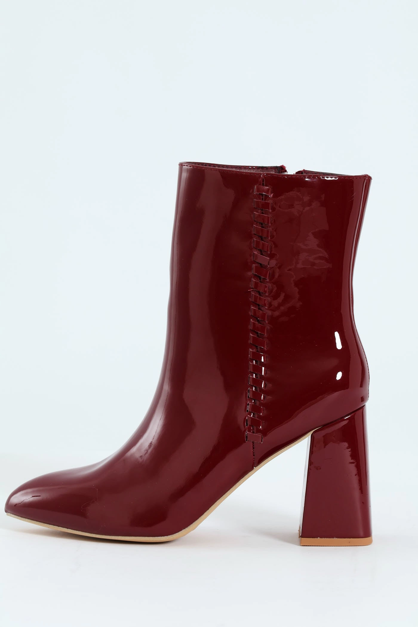 Pointy Detail Ankle Boot - Oxblood
