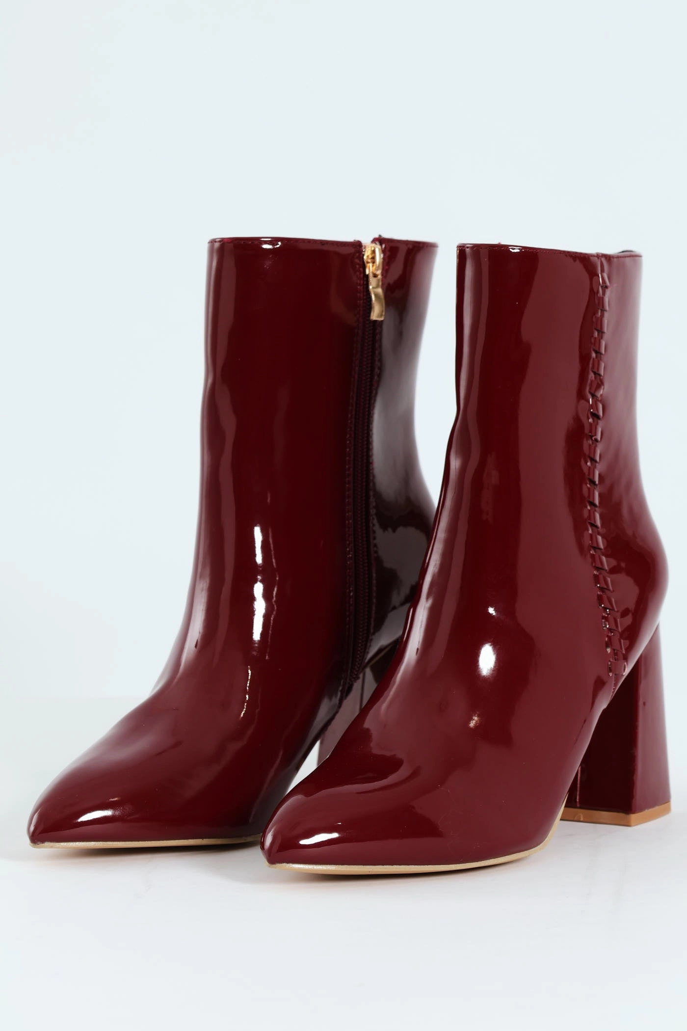 Pointy Detail Ankle Boot - Oxblood