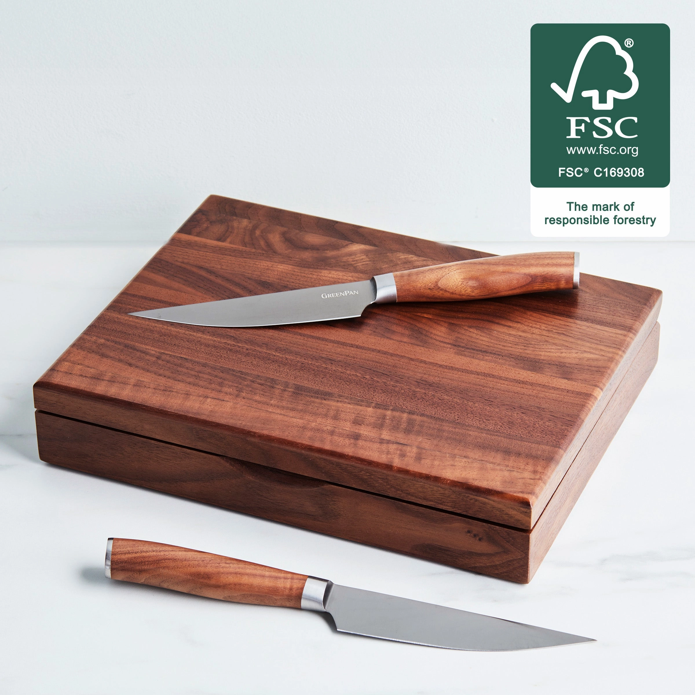 Premiere Titanium Cutlery 8-Piece Steak Knife Set with Walnut Handles