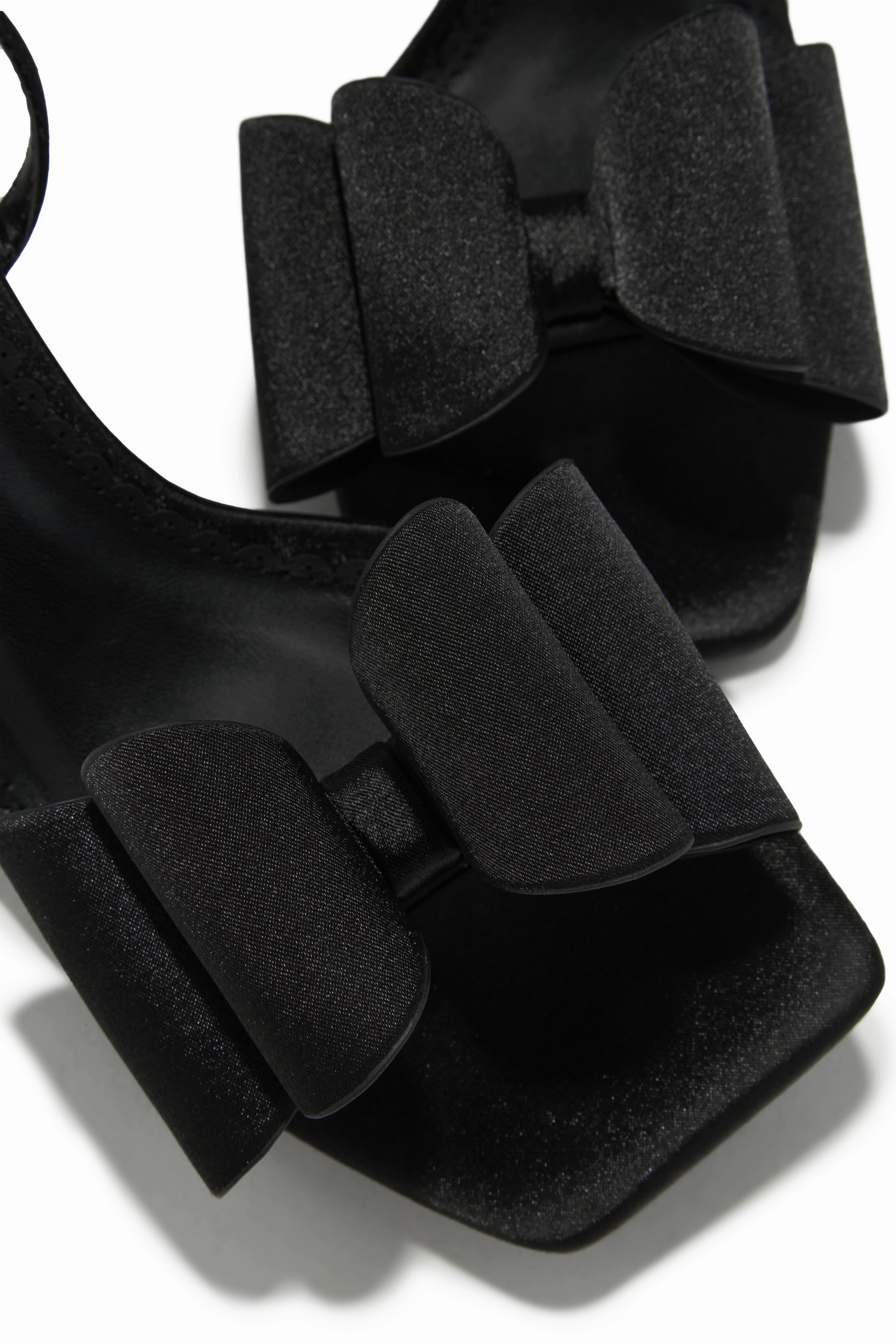 Pretty Nights Bow High Heels - Black