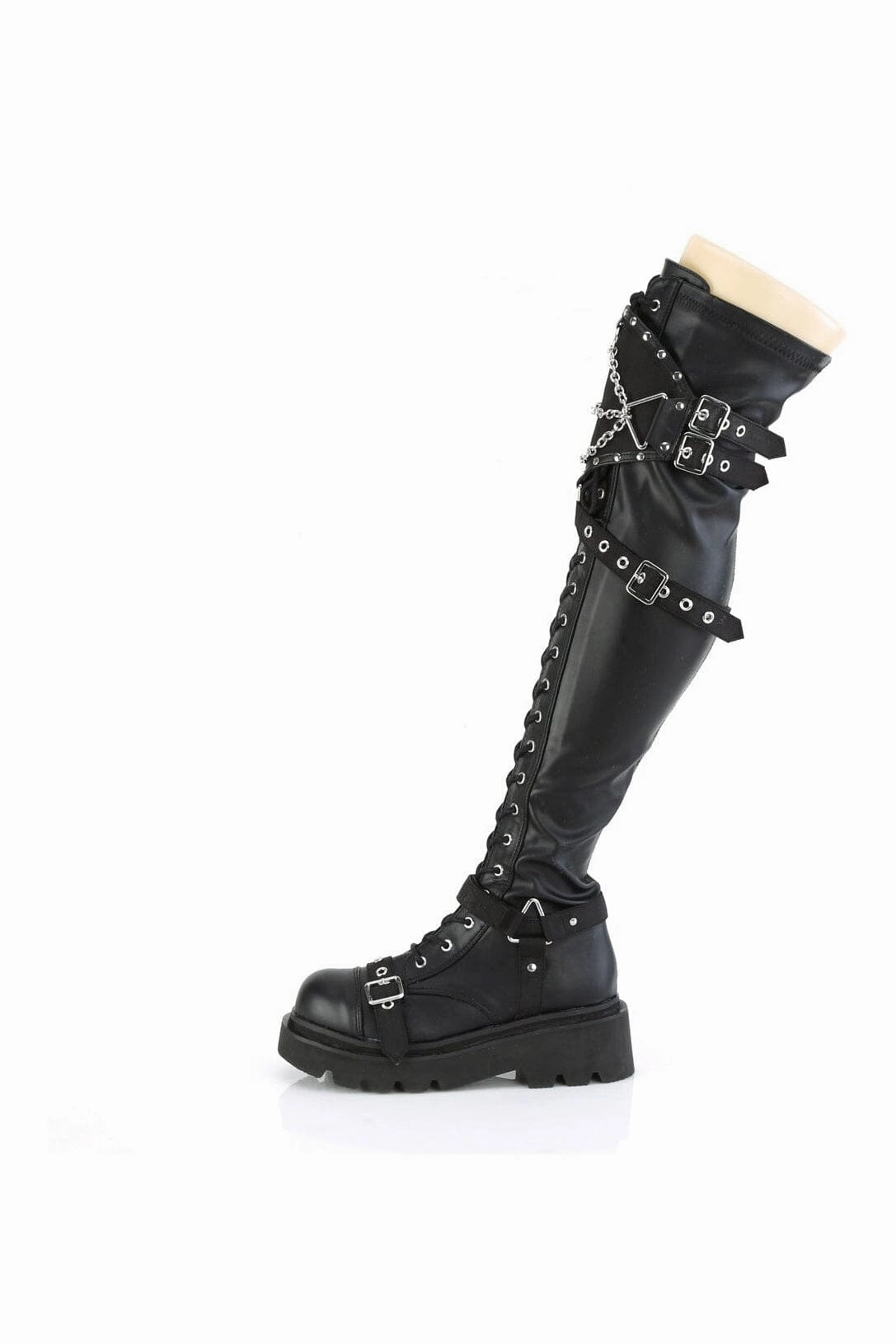 RENEGADE-320 Black Vegan Leather Knee Boot