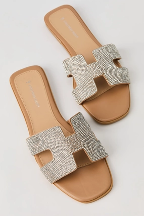 Rhinestone H Band Sandal