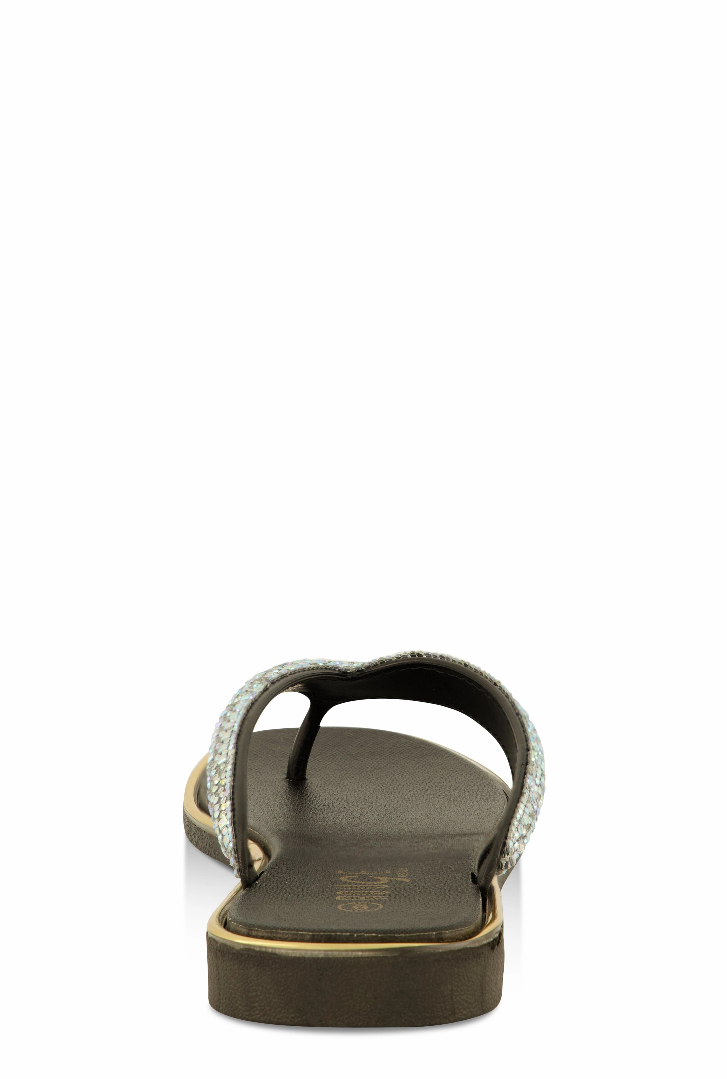 Rhinestone Thong Slide Sandals