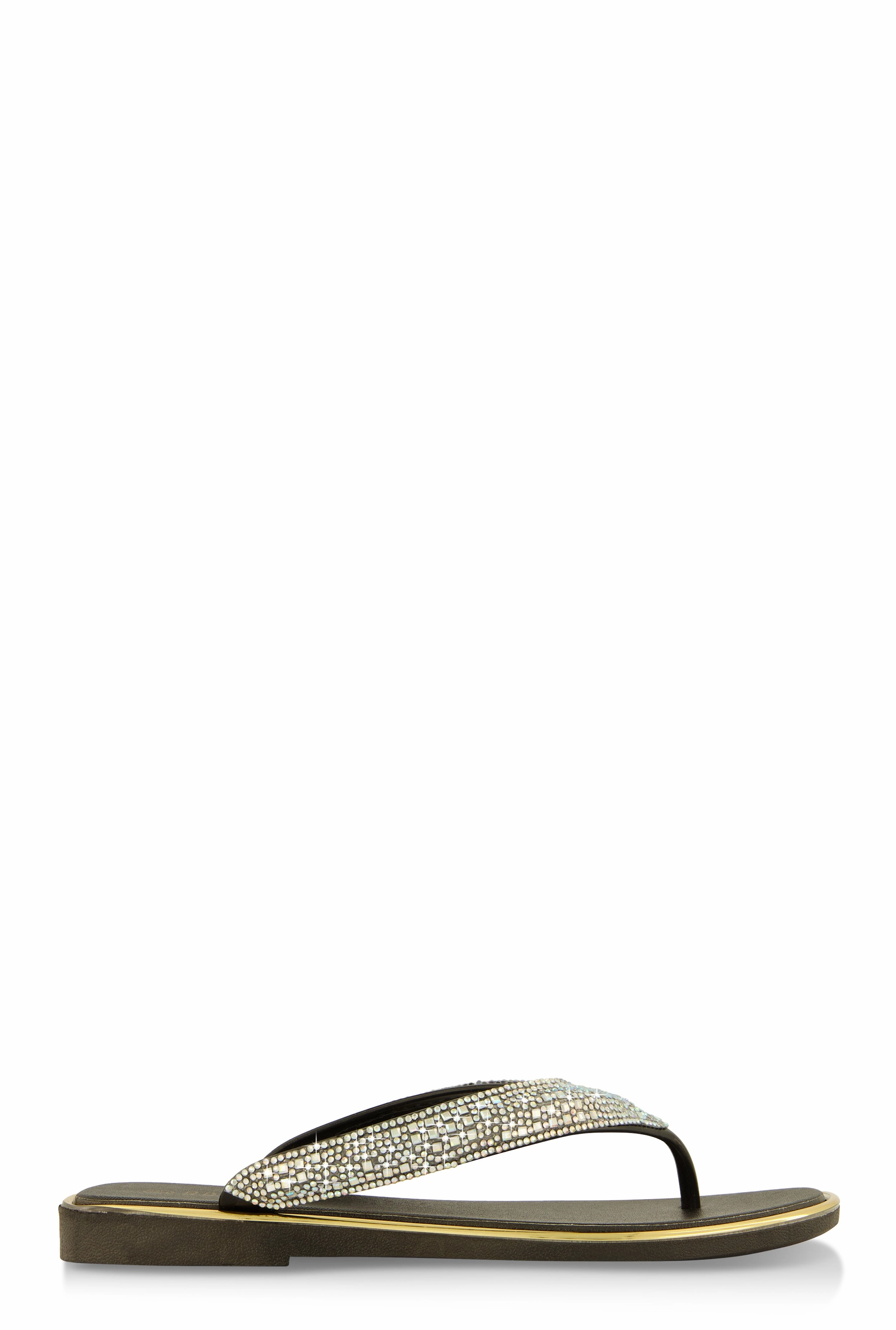 Rhinestone Thong Slide Sandals