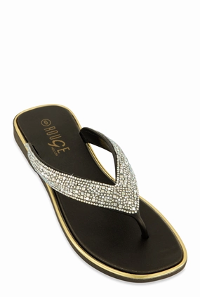 Rhinestone Thong Slide Sandals