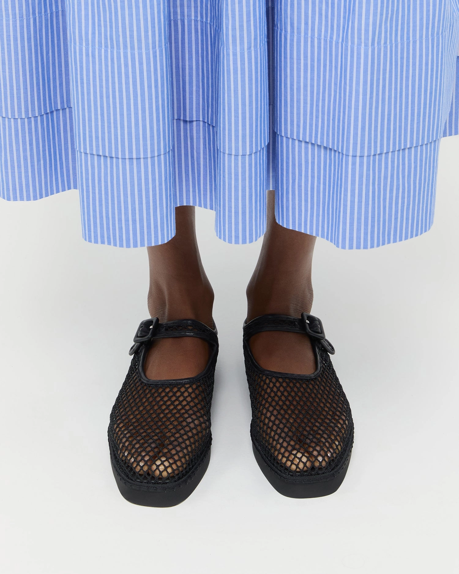 Rita Black Netted Mary Jane