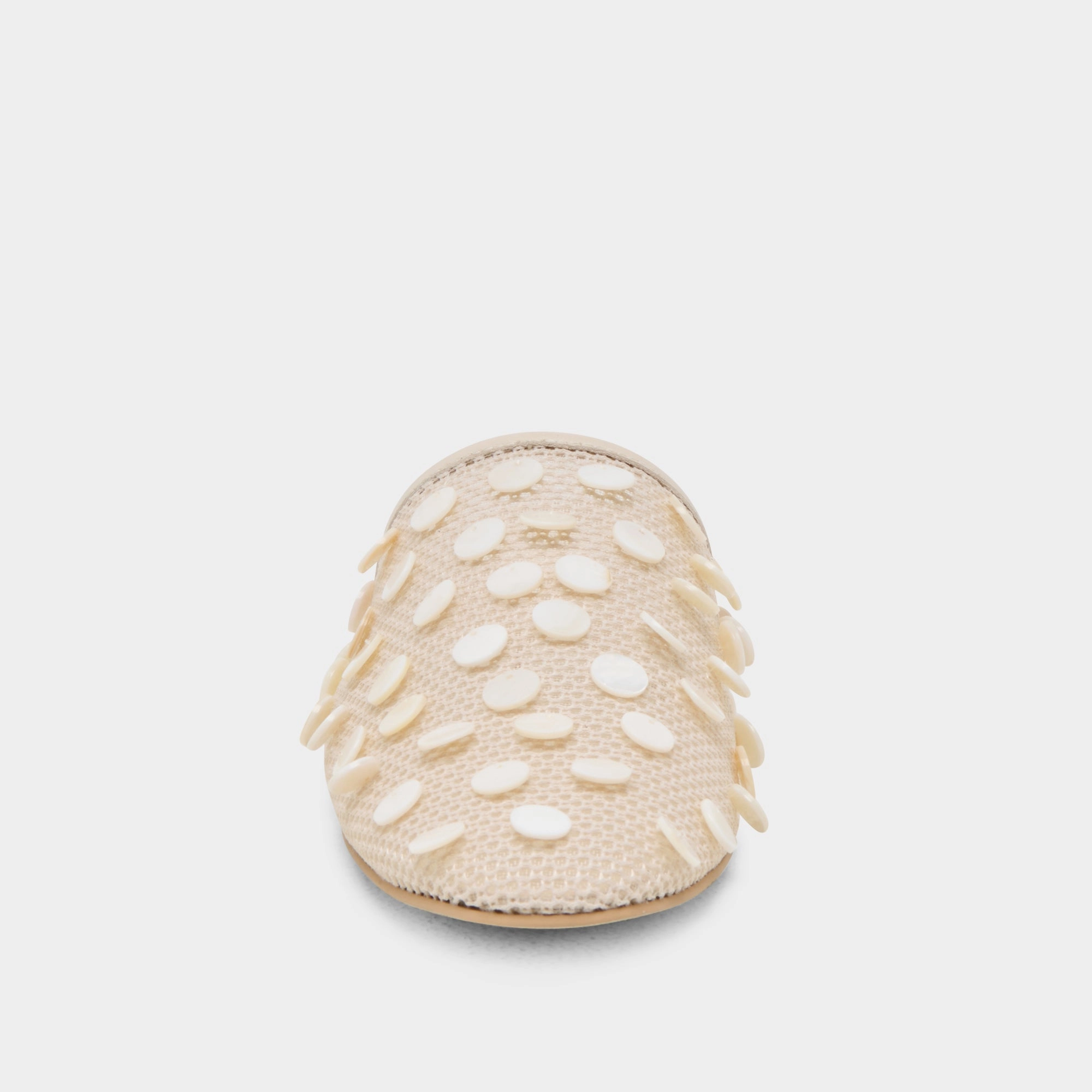 ROVA BEAD FLATS IVORY DISC MESH