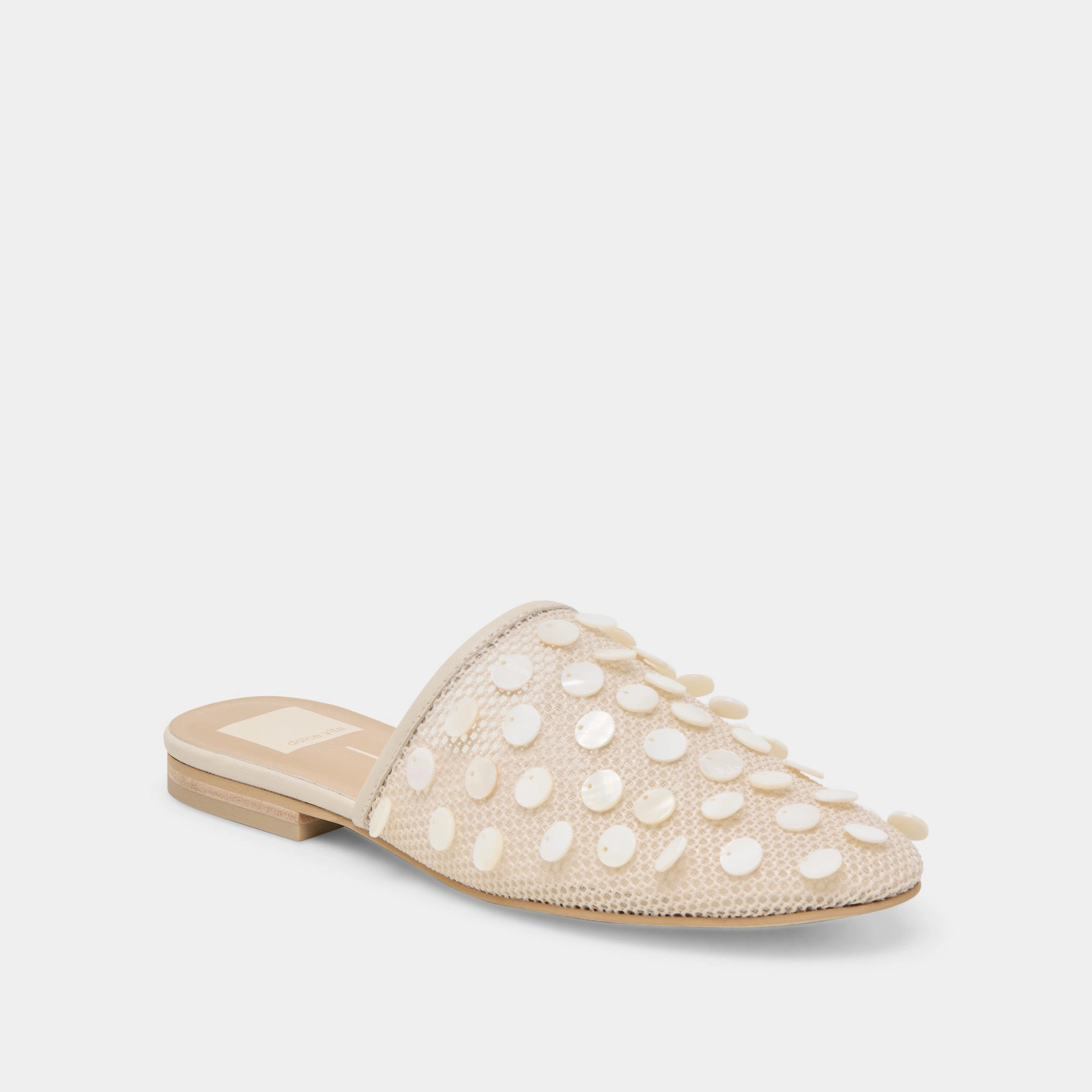 ROVA BEAD FLATS IVORY DISC MESH