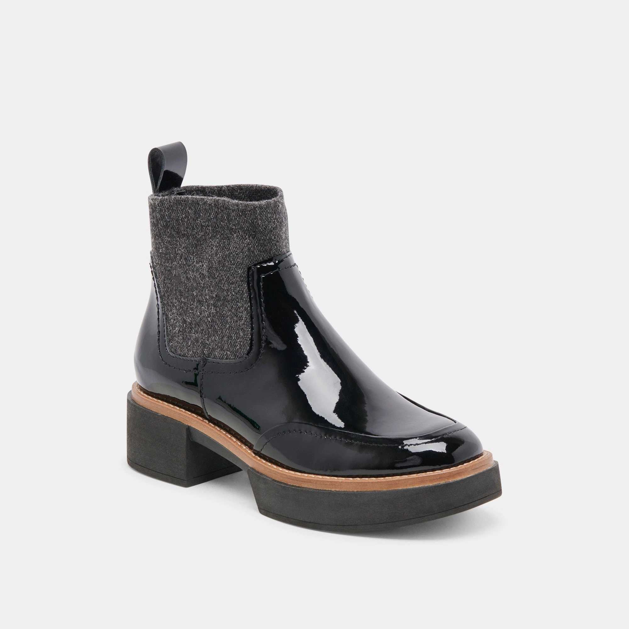 SALINE H2O WIDE BOOTIES MIDNIGHT CRINKLE PATENT