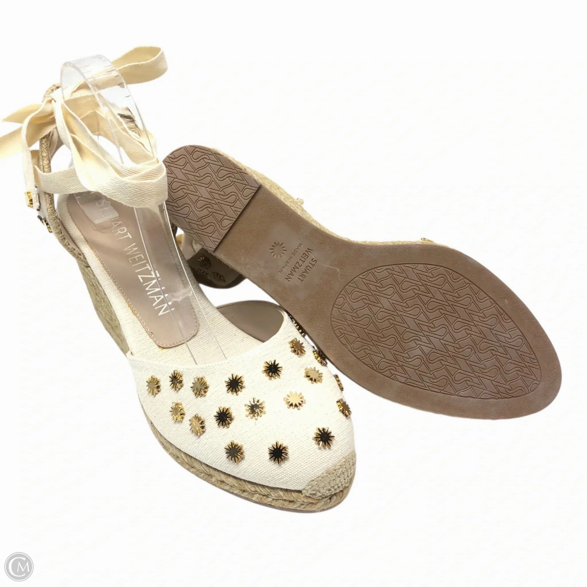 Sandals Designer By Stuart Weitzman In Cream, Size: 10.5