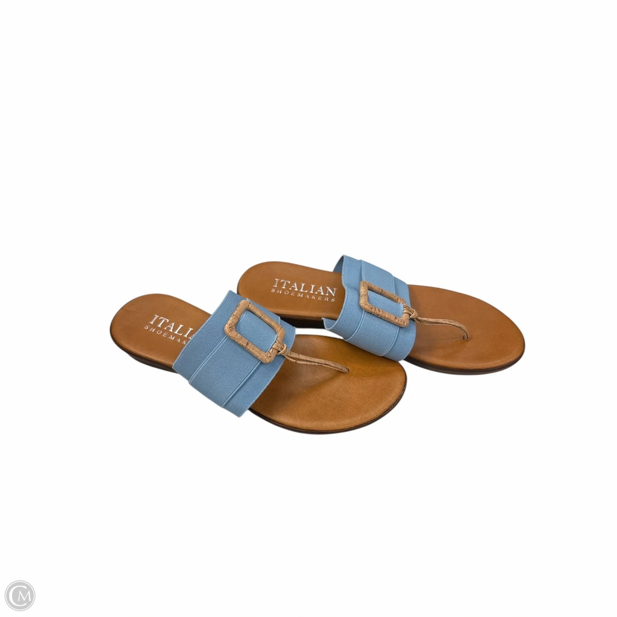Sandals Flip Flops By Italian Shoemakers In Blue & Brown, Size: 7.5