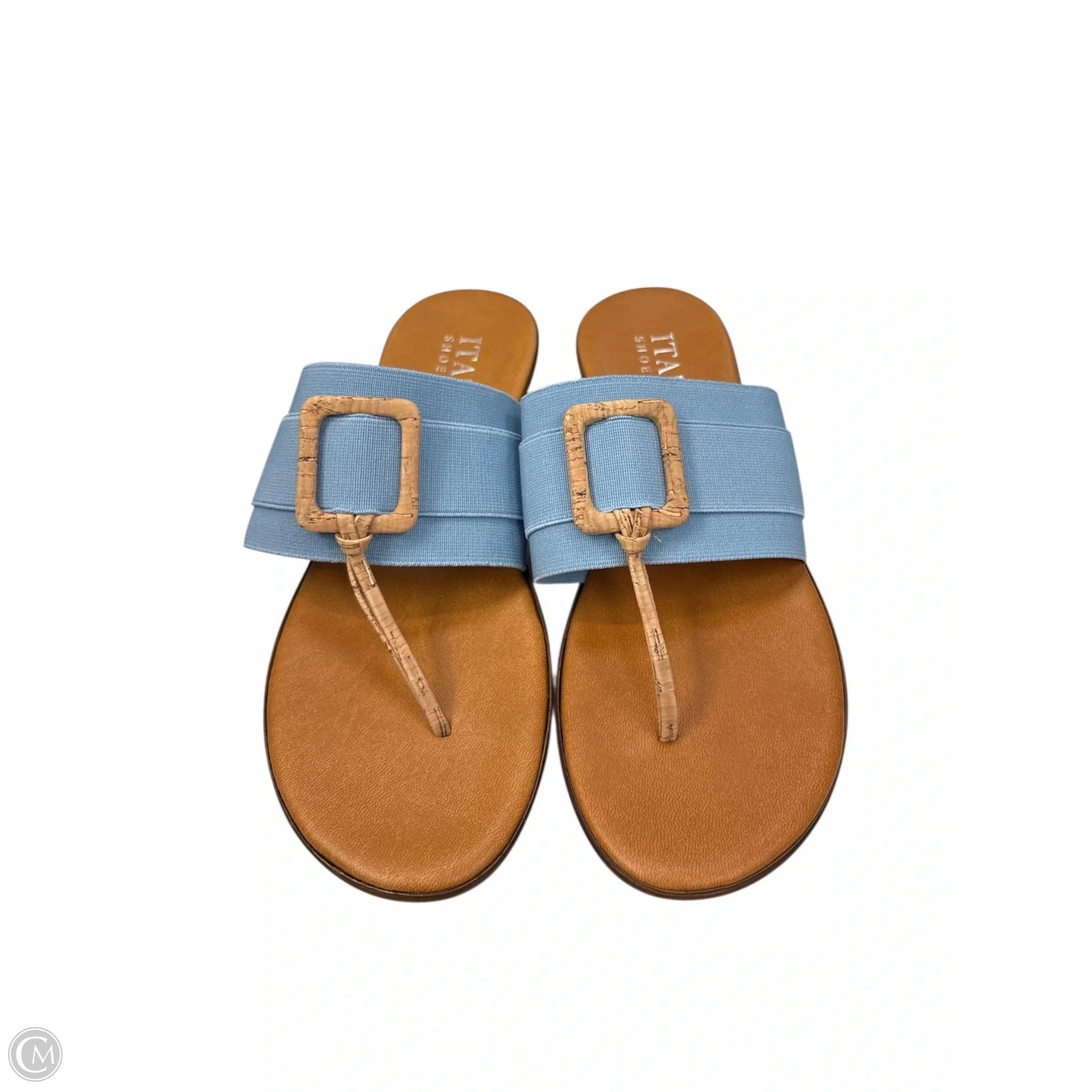 Sandals Flip Flops By Italian Shoemakers In Blue & Brown, Size: 7.5