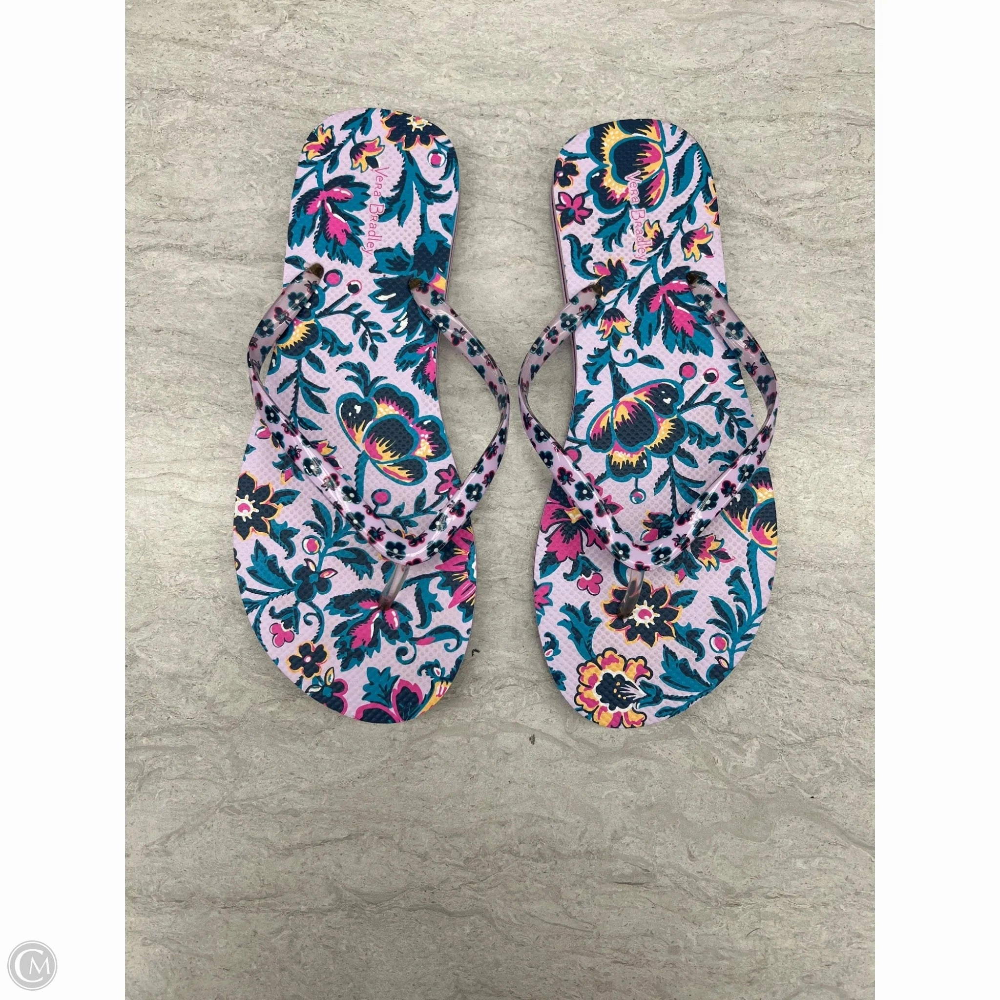Sandals Flip Flops By Vera Bradley In Floral Print, Size: 10