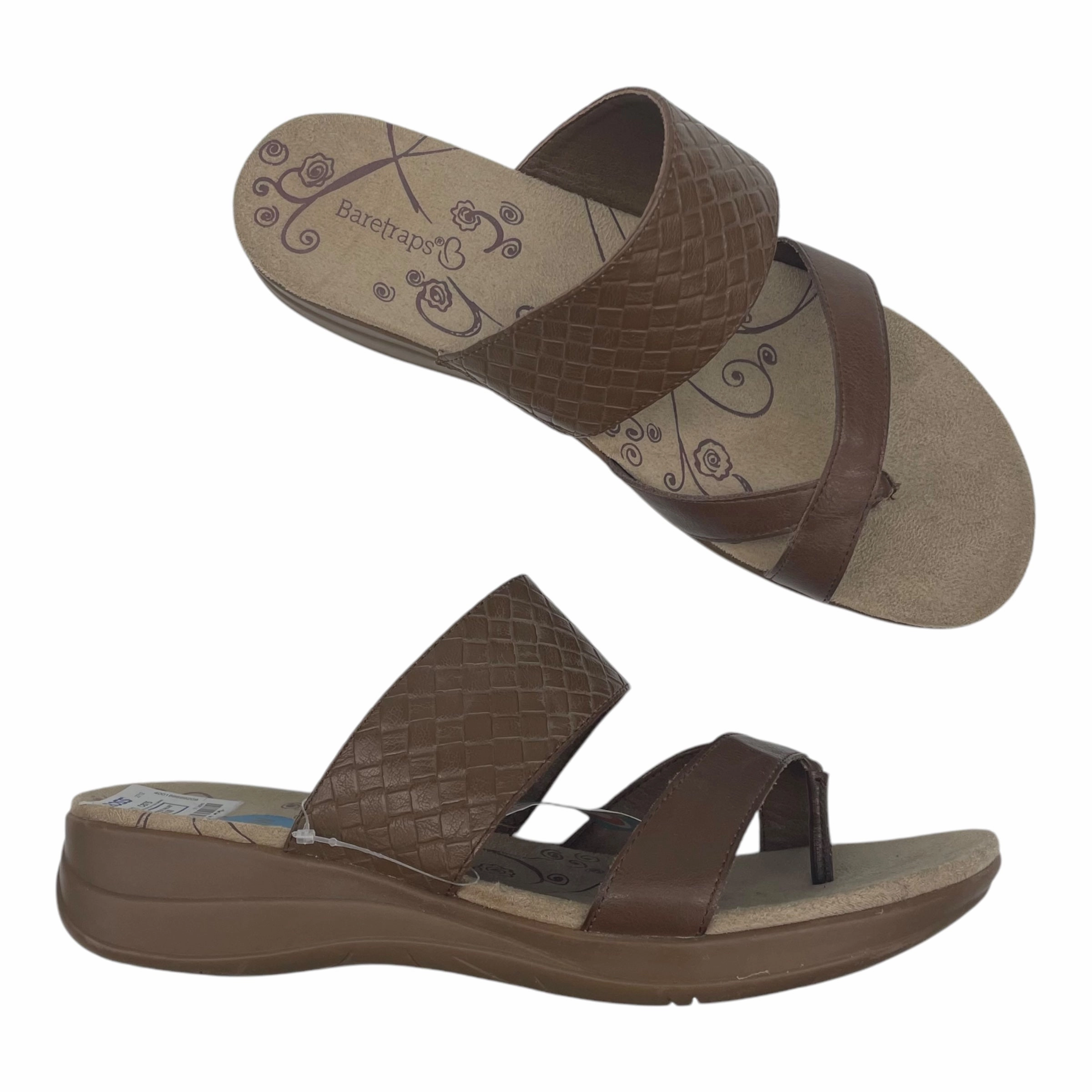 Sandals Heels Wedge By Bare Traps In Brown, Size:10