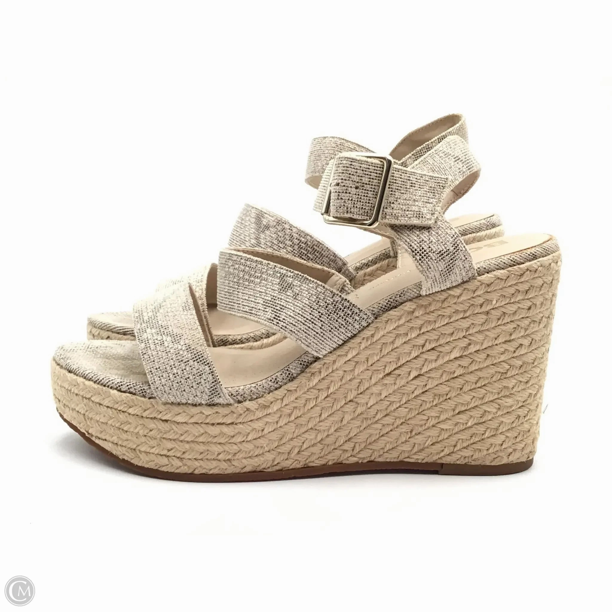 Sandals Heels Wedge By Bc Clothing Company In Snakeskin Print, Size: 7.5