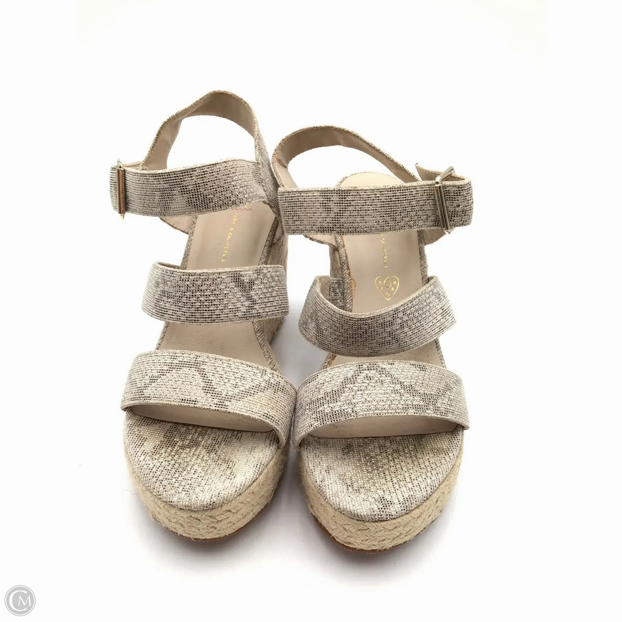 Sandals Heels Wedge By Bc Clothing Company In Snakeskin Print, Size: 7.5