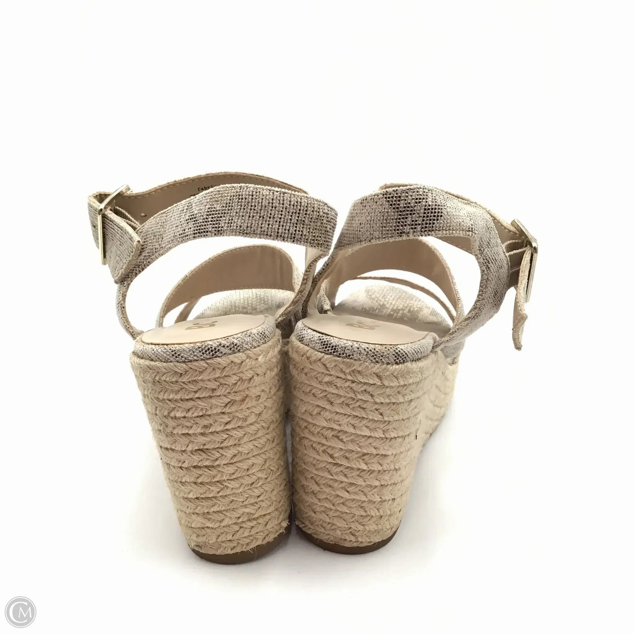 Sandals Heels Wedge By Bc Clothing Company In Snakeskin Print, Size: 7.5